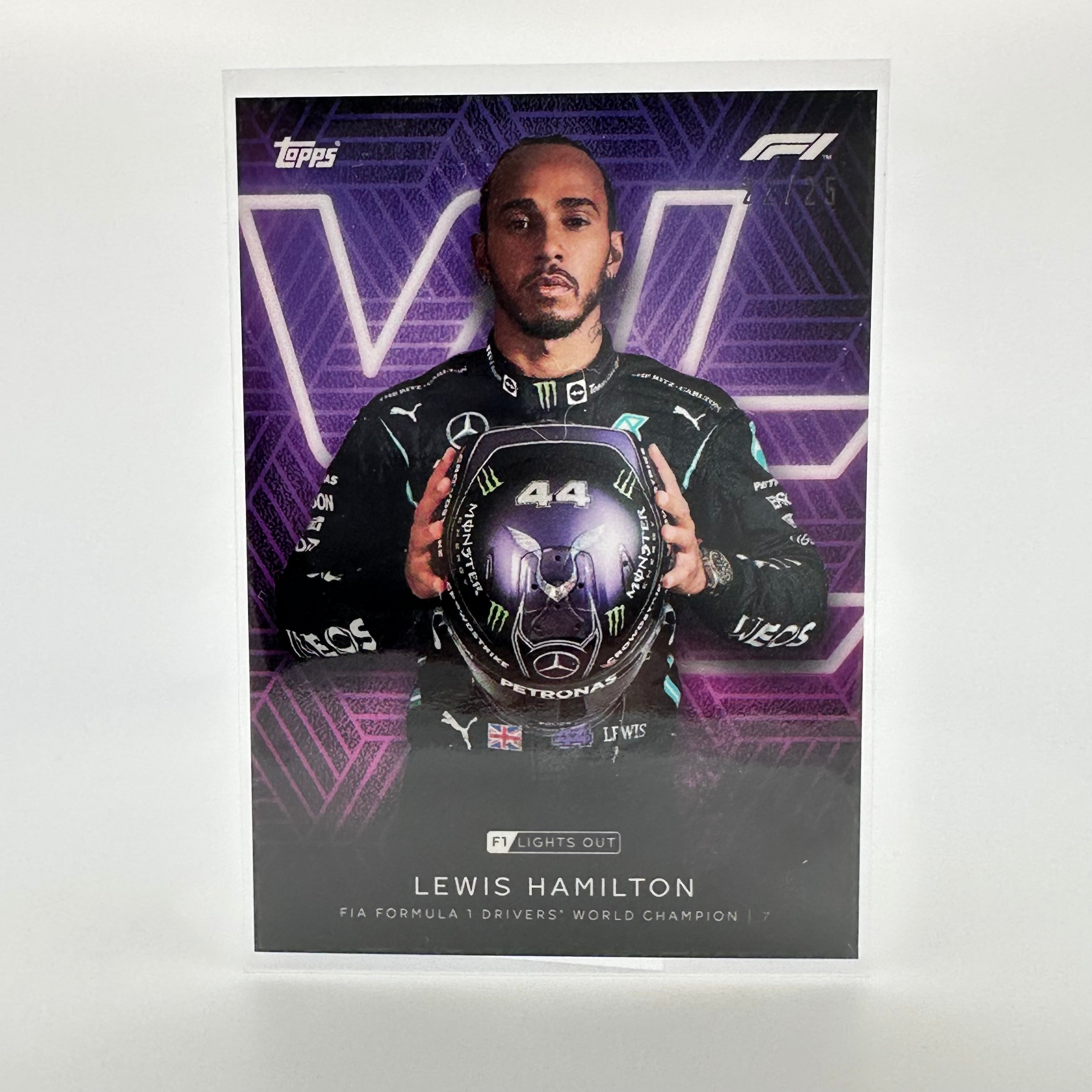 Lewis Hamilton 2022/25 F1 World Champion Purple Parallel Collectible Card - Perfect for Racing Fans & Memorabilia Collectors