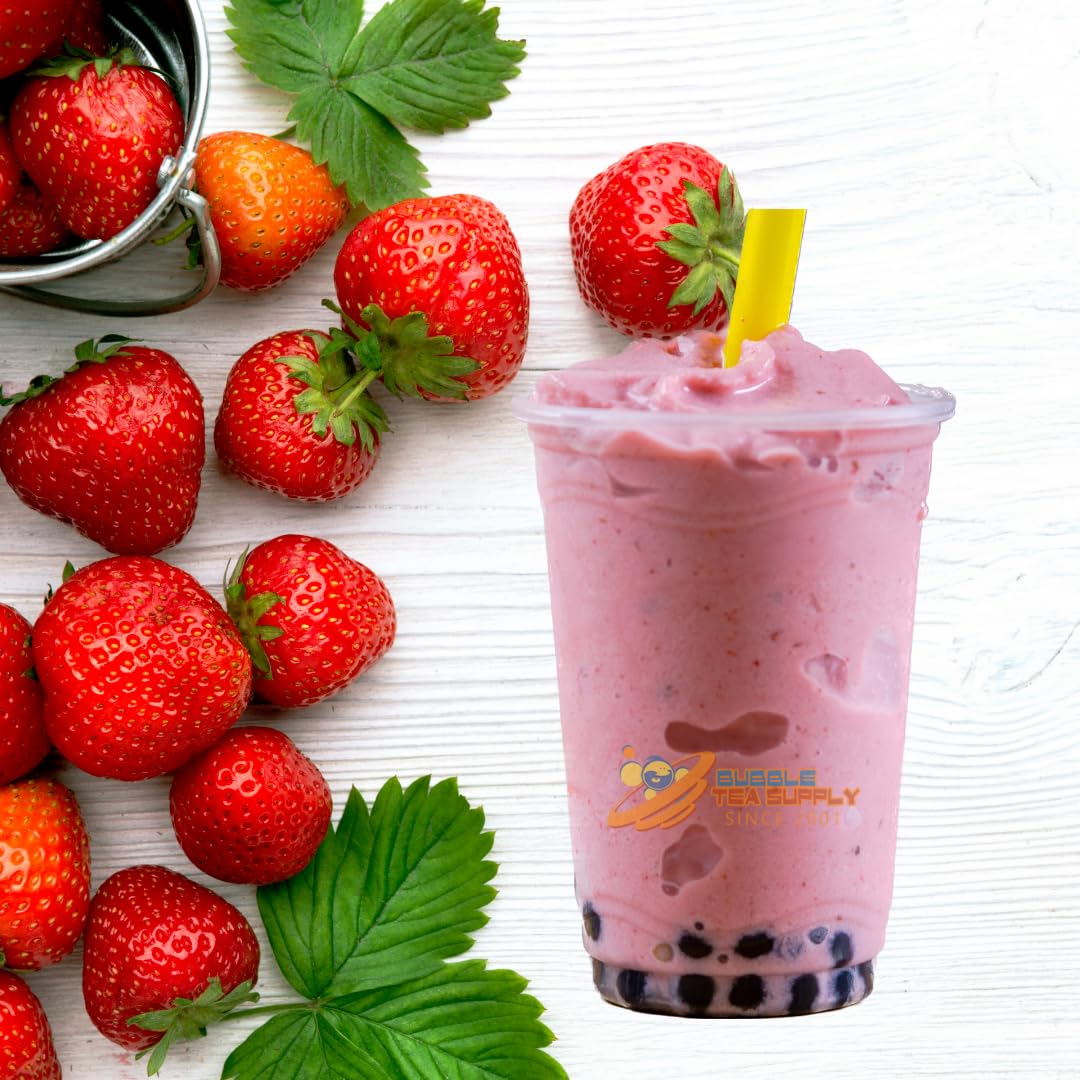 Strawberry Bubble Tea Kit - 40-45 Servings | Boba Tea Starter Set with Tapioca Pearls, Milk Tea Powder & Instant Boba | Perfect for Home, Parties & Gifts | DIY Bubble Tea Supplies for Boba Lovers
