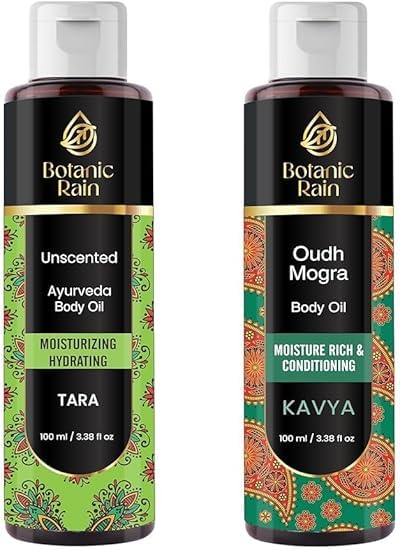 Pure Ayurveda Body Oil with Oudh & Mogra | Fragrance-Free Moisturizing Oil for Dry Skin | Perfect for Massage, Aromatherapy & Daily Skincare Routine