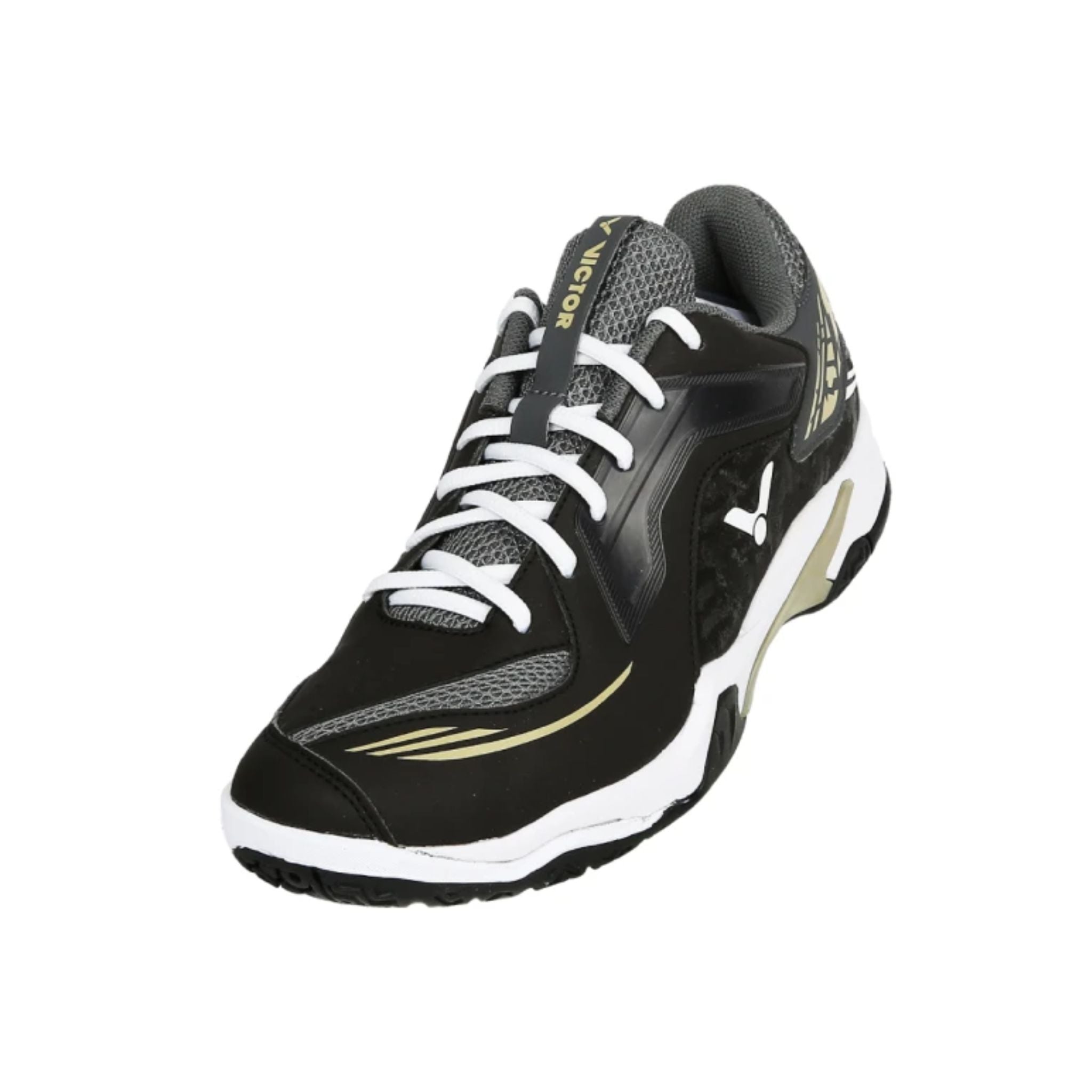 Victor A530W CH Unisex Wide Court Shoes for Tennis & Badminton - Breathable Black/Antarctic Gray Sports Shoes for Men & Women - Perfect for Indoor Court Games & Casual Wear