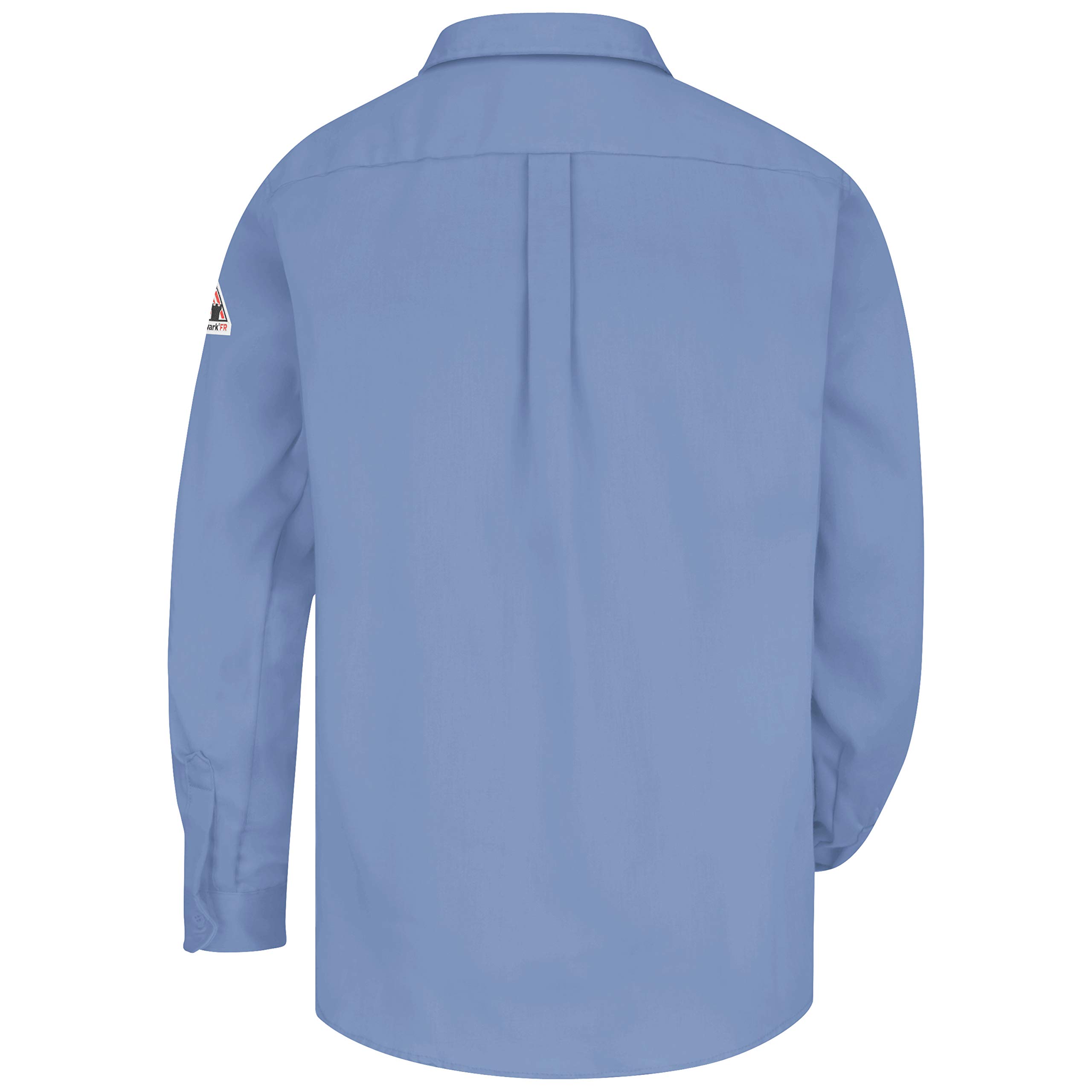 Bulwark Flame Resistant 6 oz Cotton/Nylon Excel FR ComforTouch Work Shirt - Light Blue, 2X-Large - Straight Back Yoke & Topstitched Cuff - OSHA Compliant Safety Wear for Construction, Oil & Gas, Electrical Work