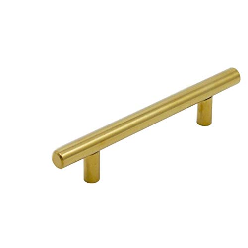 Stainless Steel Gold T-Type Door Handles 14 Inches - Black Cabinet & Wardrobe Pull Handles for Drawers, Kitchen, Closet - 8 Inches Size (Color: Gold)