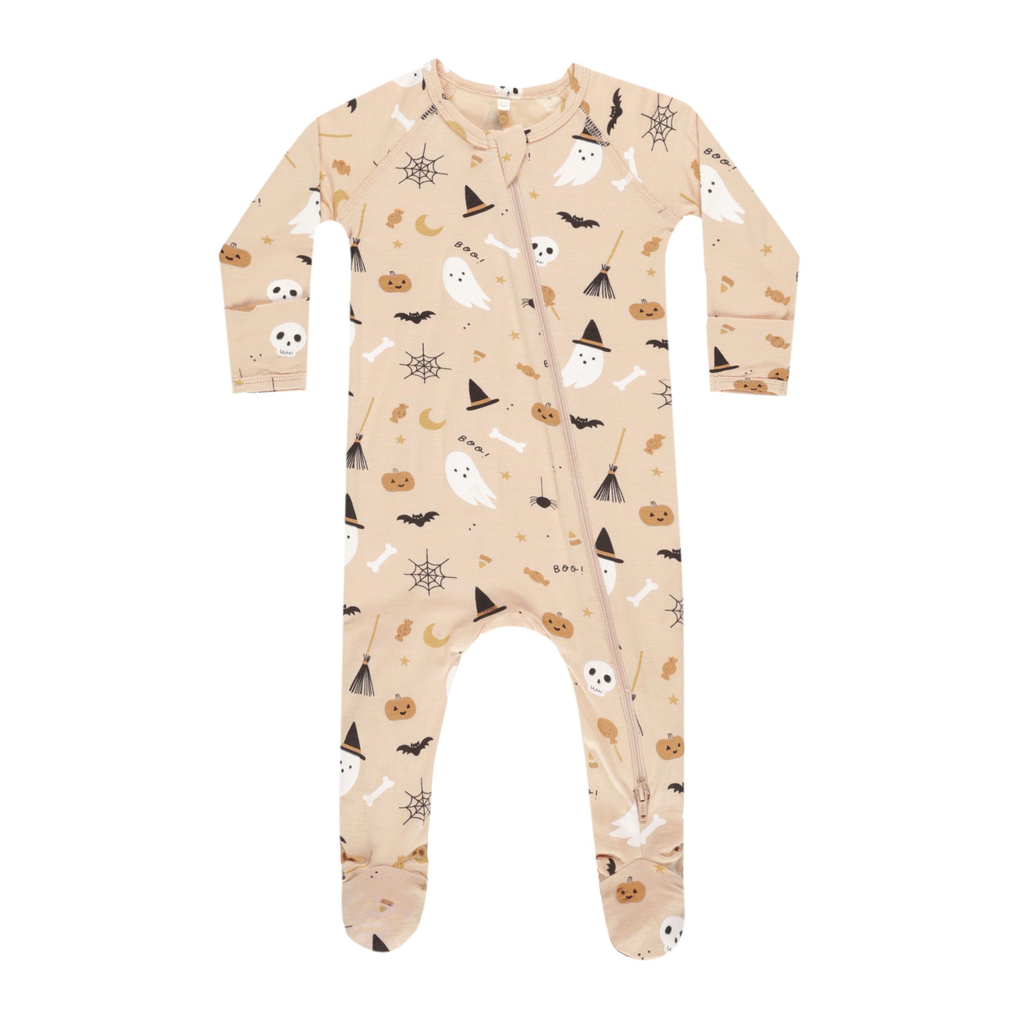 Bamboo Zip Footie Pajamas for Babies & Toddlers - Soft & Cozy Halloween Sleepwear - Shell Design - Final Sale - Perfect for Holiday Photos & Cozy Nights