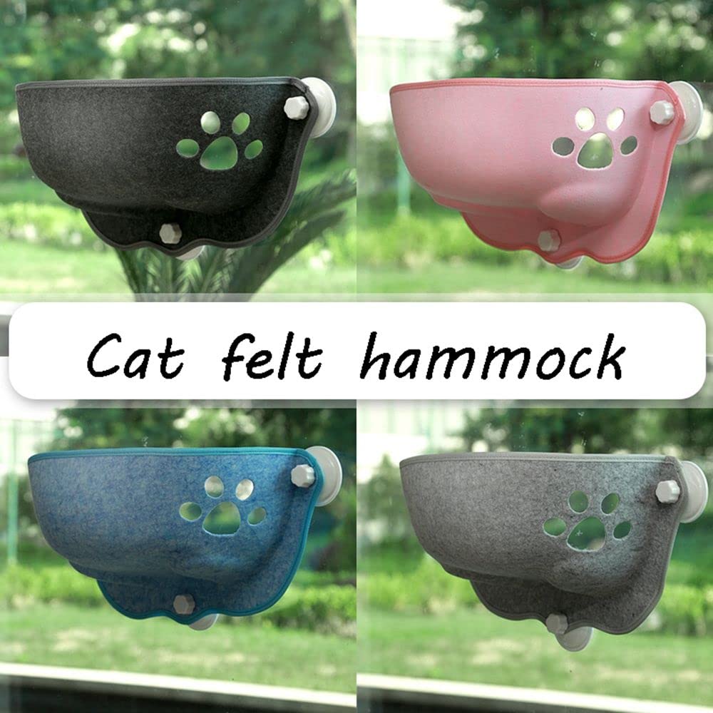 Premium Cat Window Perch Hammock with Strong Suction Cups - Cozy Pink Cat Bed, Shelf & Lounge for Indoor Cats - Perfect for Sunny Windows, Apartment Living & Feline Relaxation