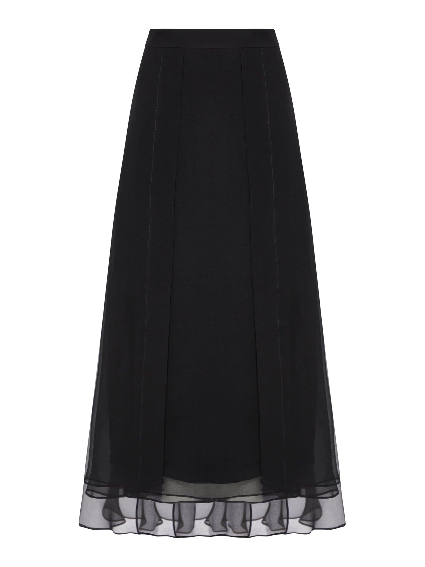 Luxury Black Silk Skirt for Women - Elegant A-Line Midi Skirt with High Waist - Perfect for Office, Party & Evening Wear