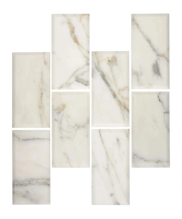 Premium Calacatta Gold 3x6 Subway Tile - Elegant Ceramic Wall & Backsplash Tiles for Kitchen, Bathroom & Shower Renovation