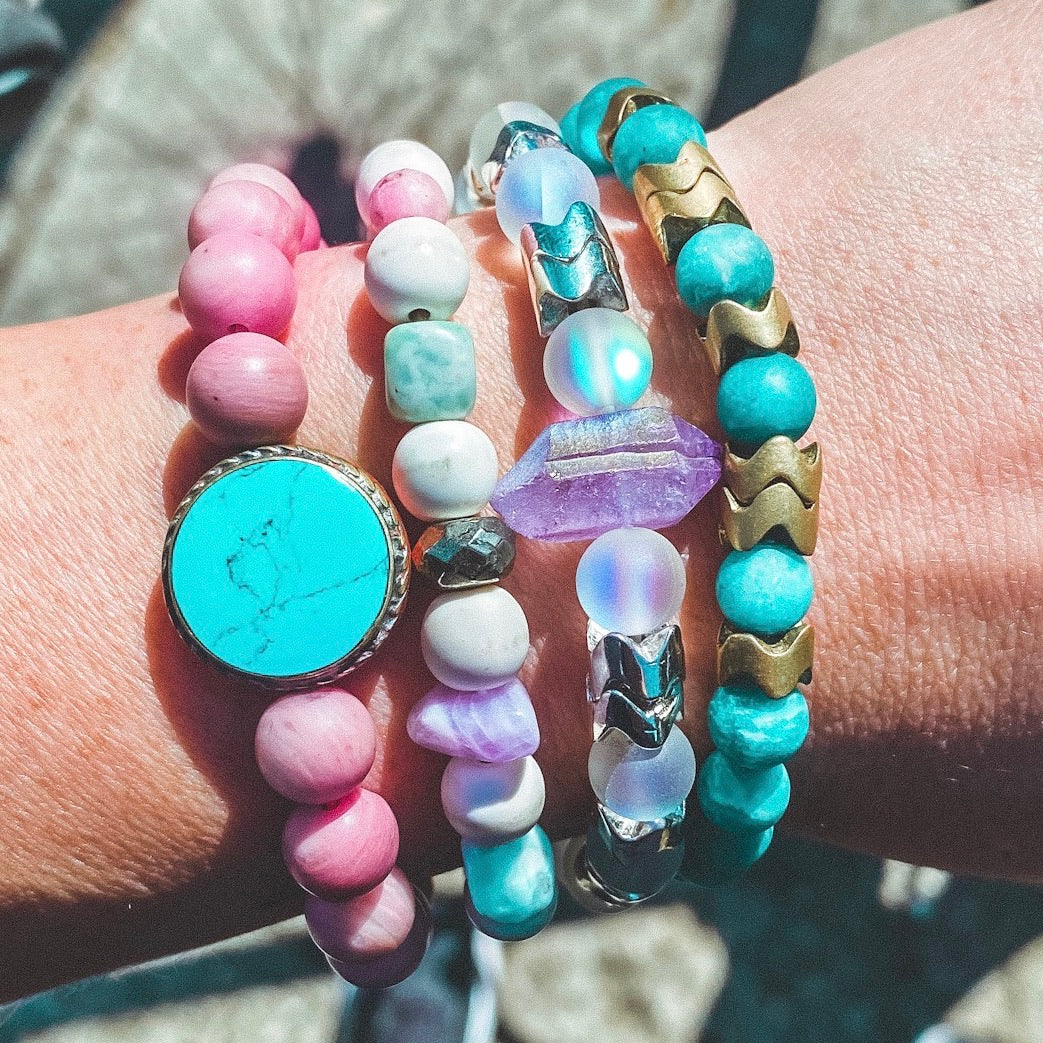 Never Give Up Warrior Amazonite Bracelet - Healing Crystal Jewelry for Strength & Motivation - Perfect for Meditation, Yoga & Daily Inspiration