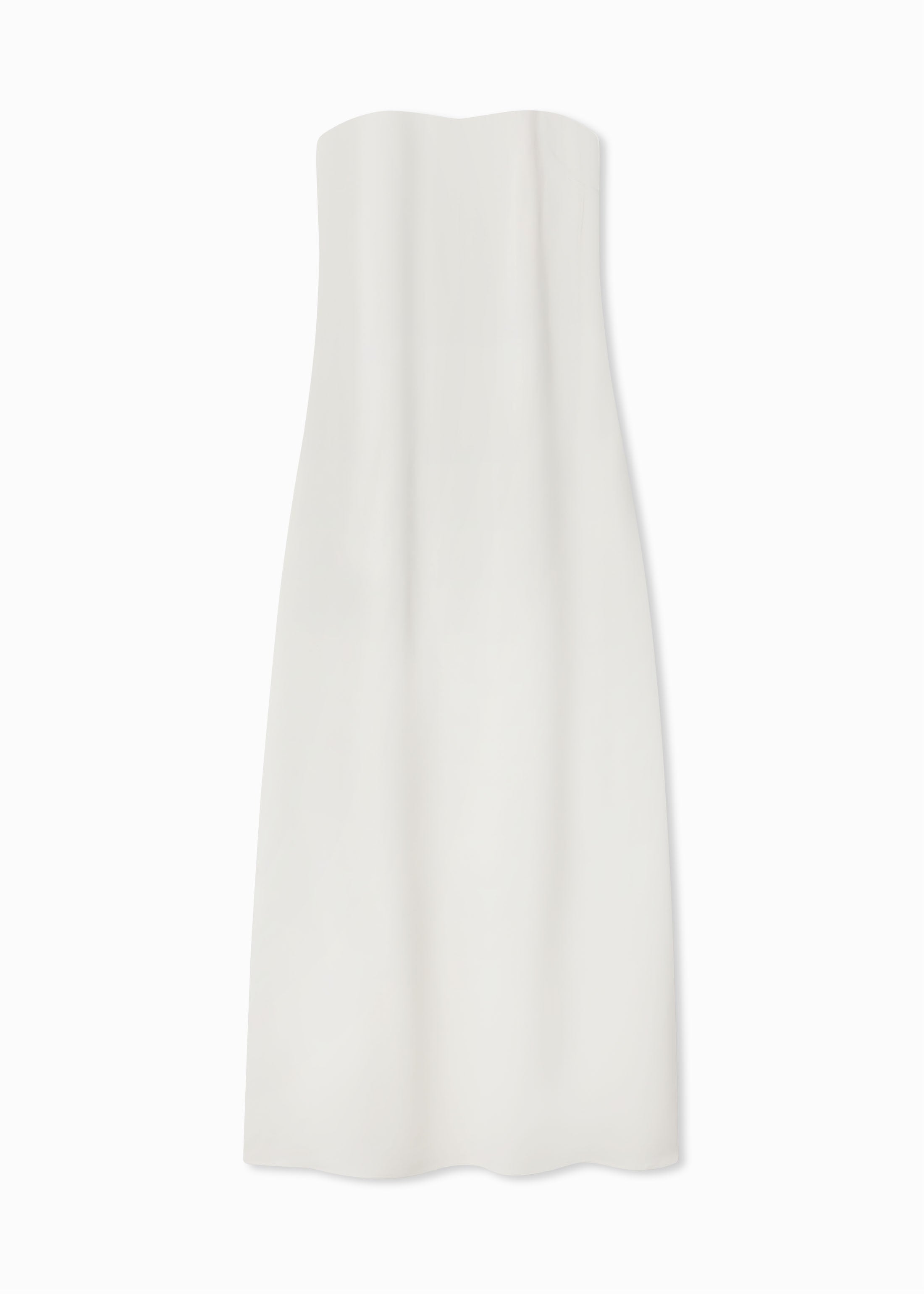 Elegant Strapless Column Dress in Soft Viscose Crepe - Ivory White Formal Gown for Weddings, Parties & Evening Events