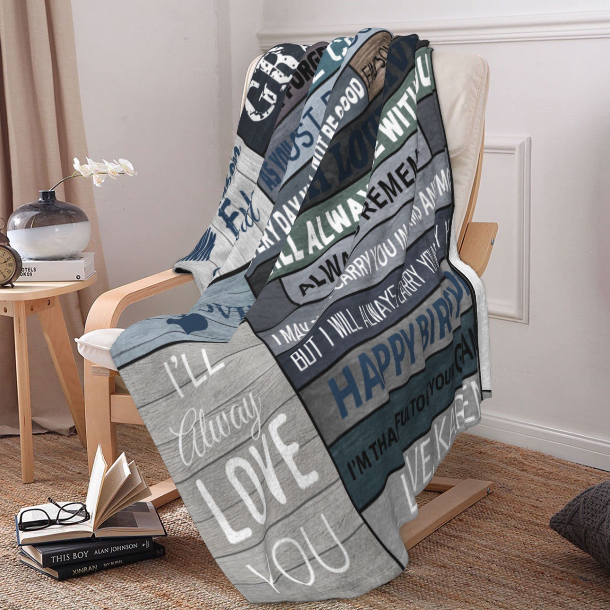 Personalized Grandson Gifts from Grandma & Grandpa - Ultra Soft Flannel Fleece Blanket for Birthday, Graduation, Christmas - Perfect for Cozy Nights, Dorm Room Decor, and Family Keepsake