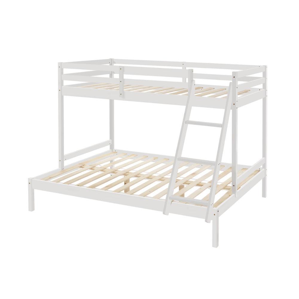 Casper Triple Bunk Bed Frame - Sturdy White Metal Bunk Beds for Kids & Teens | Space-Saving Bedroom Solution for Small Rooms & Shared Spaces