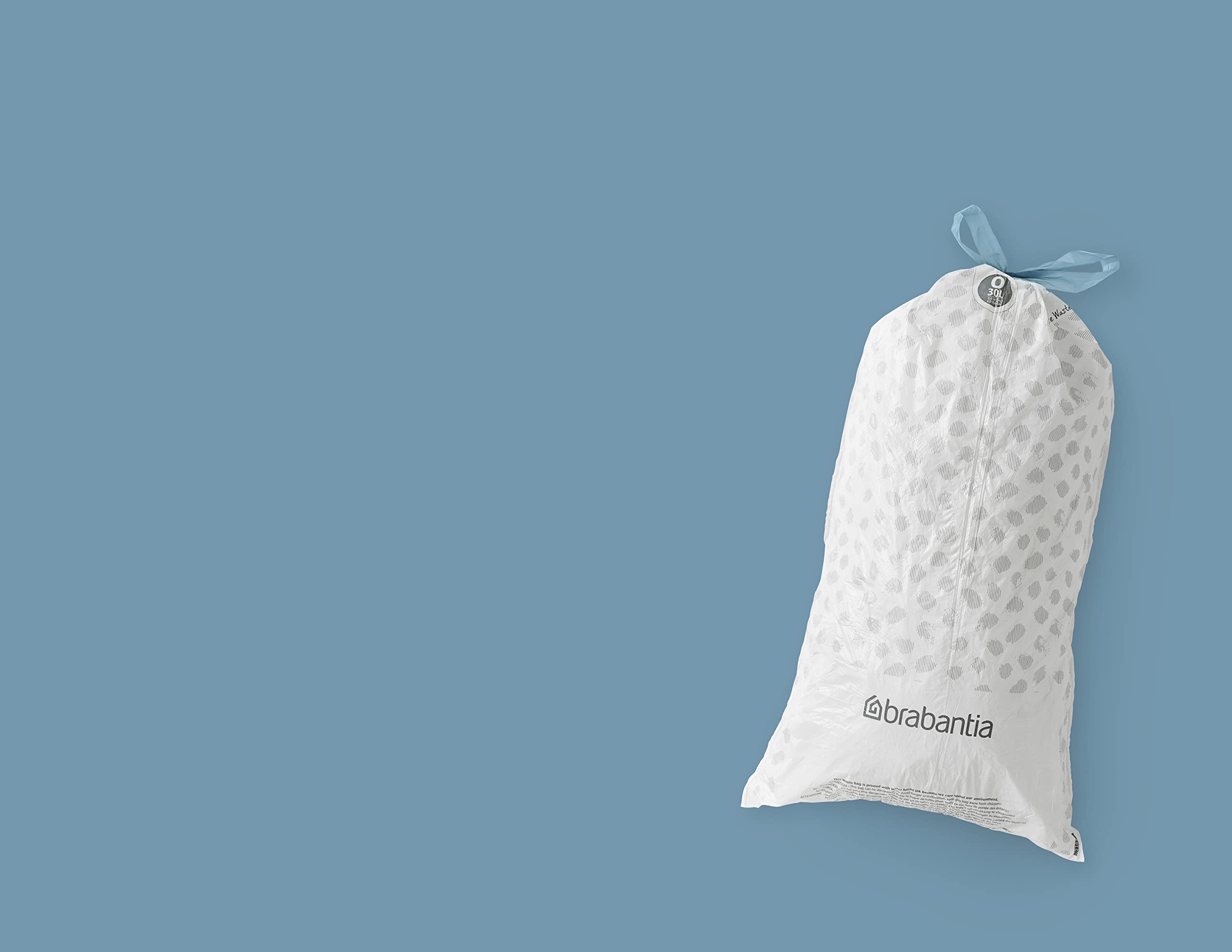 Brabantia PerfectFit 8 Gallon Trash Bags with Drawstring Handles - 120 Count Thick Plastic Trash Can Liners for Kitchen, Bathroom & Office Waste Disposal