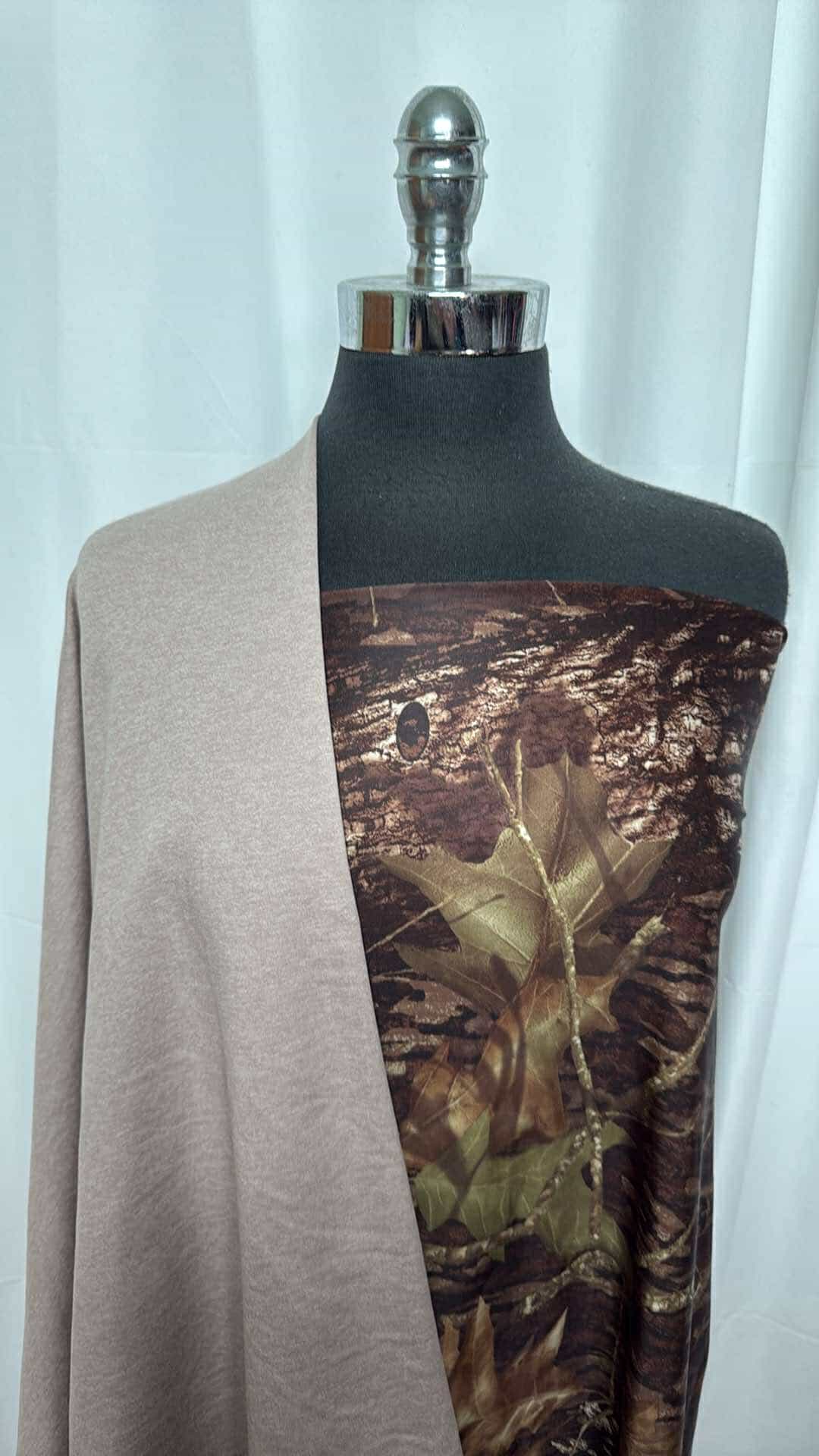 Tree Camo Fabric Bundle - 1 Yard Peached Polyester & 1 Yard Tree Camo N/S (A27000) for Hunting Gear, Outdoor Apparel, and DIY Camouflage Projects