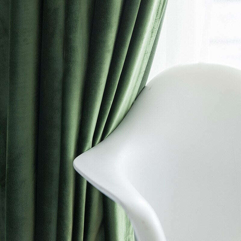 Luxury Velvet Plain Curtains in Bottle Green - Blackout Drapes for Living Room, Bedroom & Home Decor
