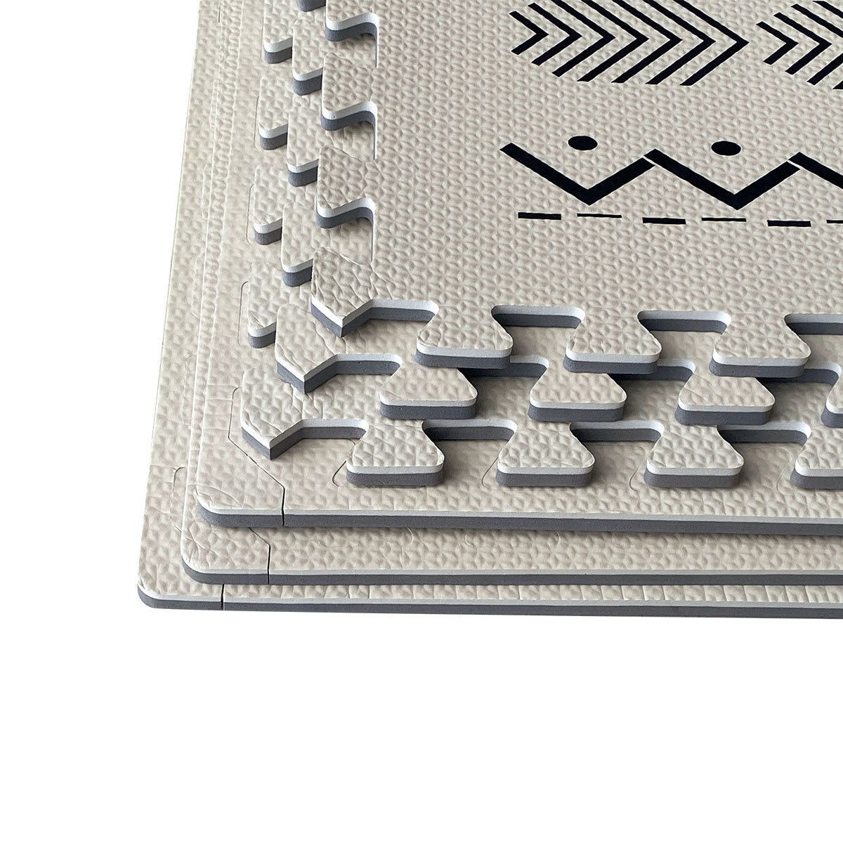 Non-Slip Tribal Design EVA Foam Puzzle Mat Tiles - Interlocking Floor Tiles for Kids Playroom, Gym, and Nursery - Soft & Durable Play Mat for Baby Crawling and Toddler Safety