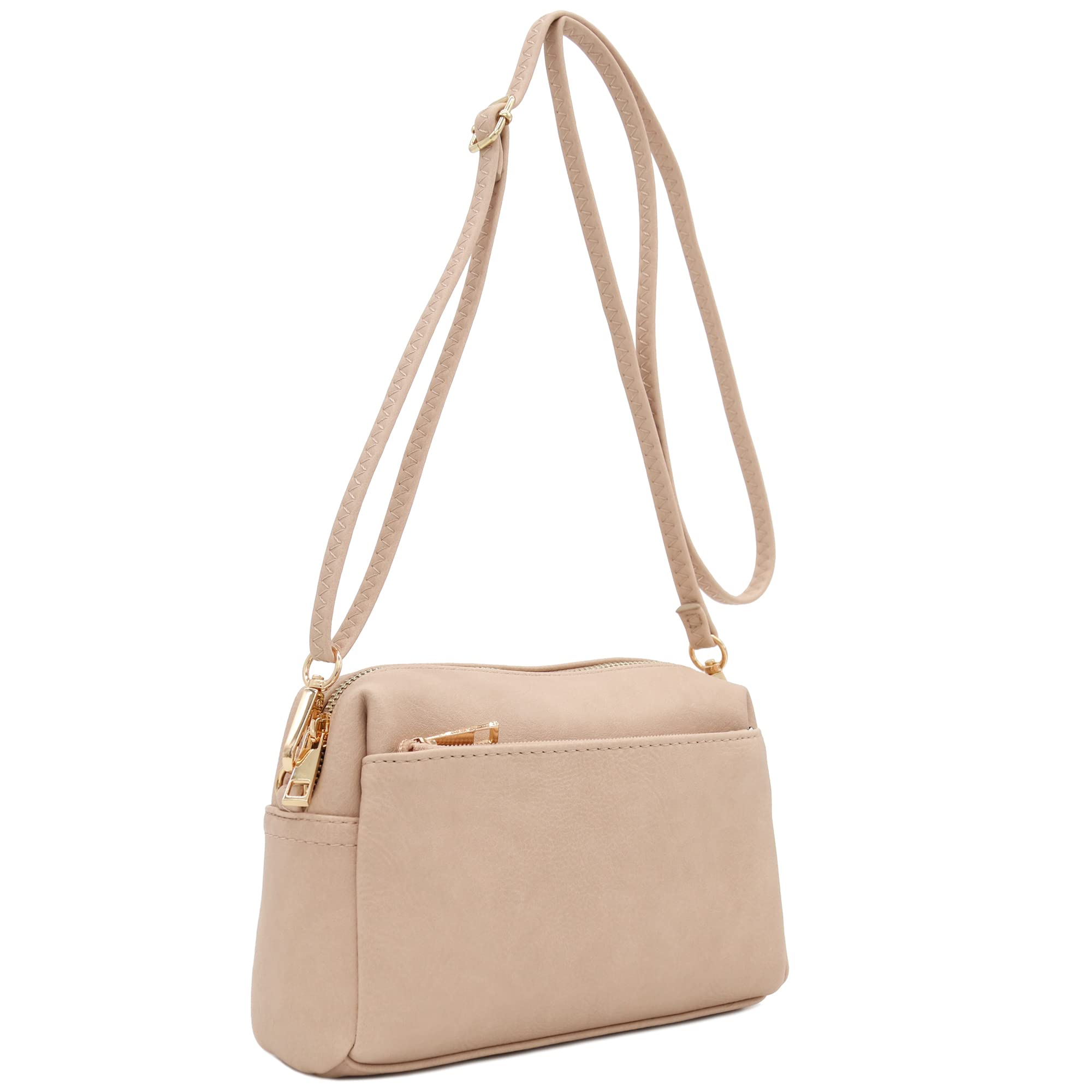 Stylish Triple Zip Small Crossbody Bag for Women - Trendy Fashion Puzzle Design - Perfect for Travel, Shopping & Everyday Use