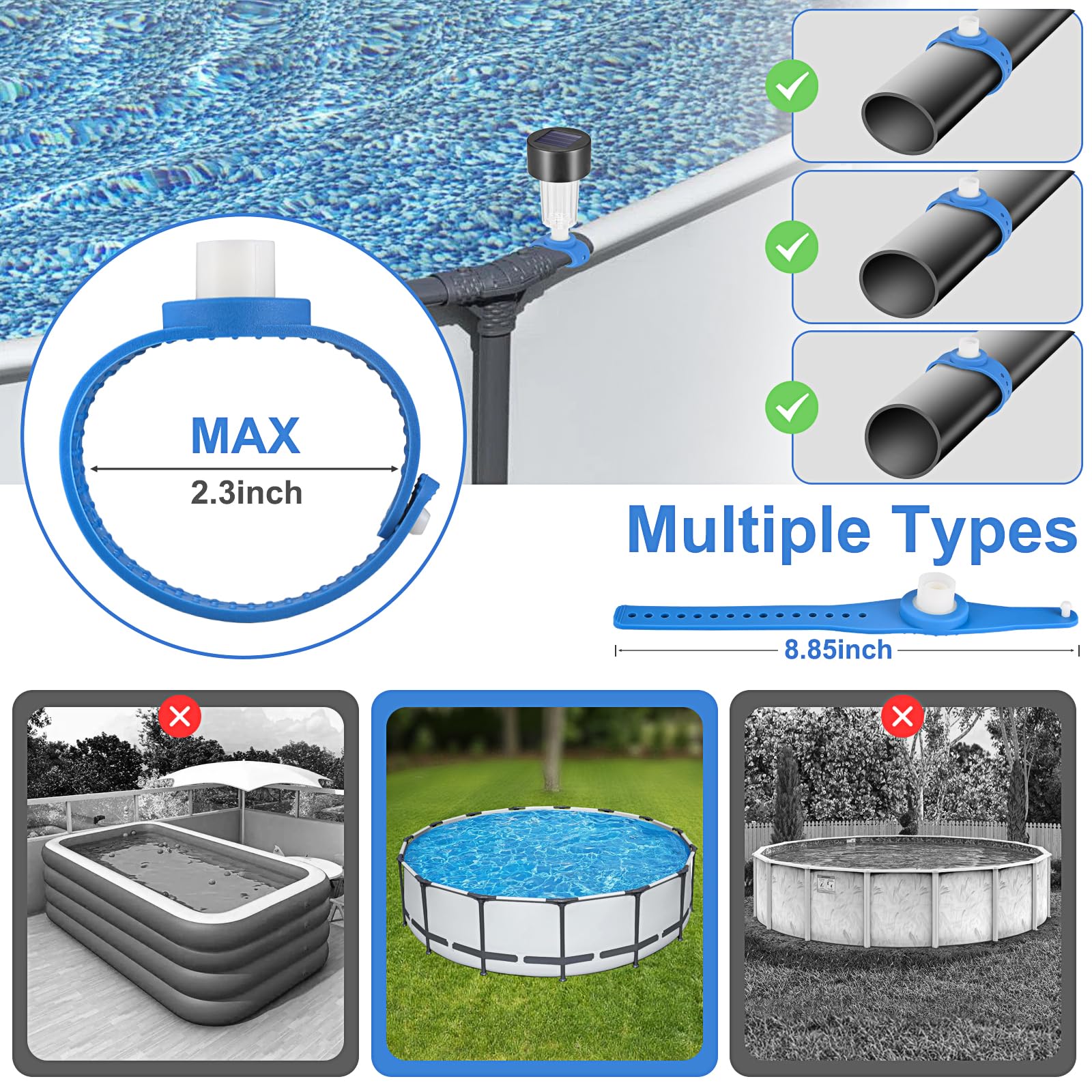 Solar Pool Lights 6 Pack - Waterproof LED Floating Lights for Swimming Pools, Hot Tubs & Outdoor Decor - Energy Efficient Solar Powered Pool Accessories for Nighttime Illumination & Party Decorations