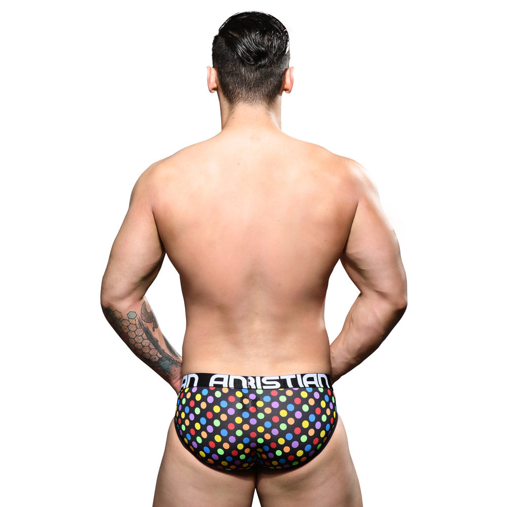 Andrew Christian Almost Naked Pride Polka Dot Brief - Gay Pride Underwear for Men, Comfortable Low Rise Briefs for Everyday Wear & Pride Events