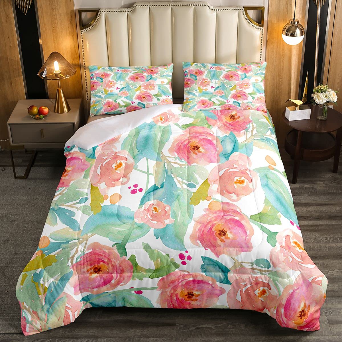 Feelyou Floral Print Bedding Set - Botanical Flower Comforter for Girls & Women, Soft Twin Duvet Set with Blossom Pattern, Kids Room Decor | Perfect for Bedrooms, Dorms & Guest Rooms