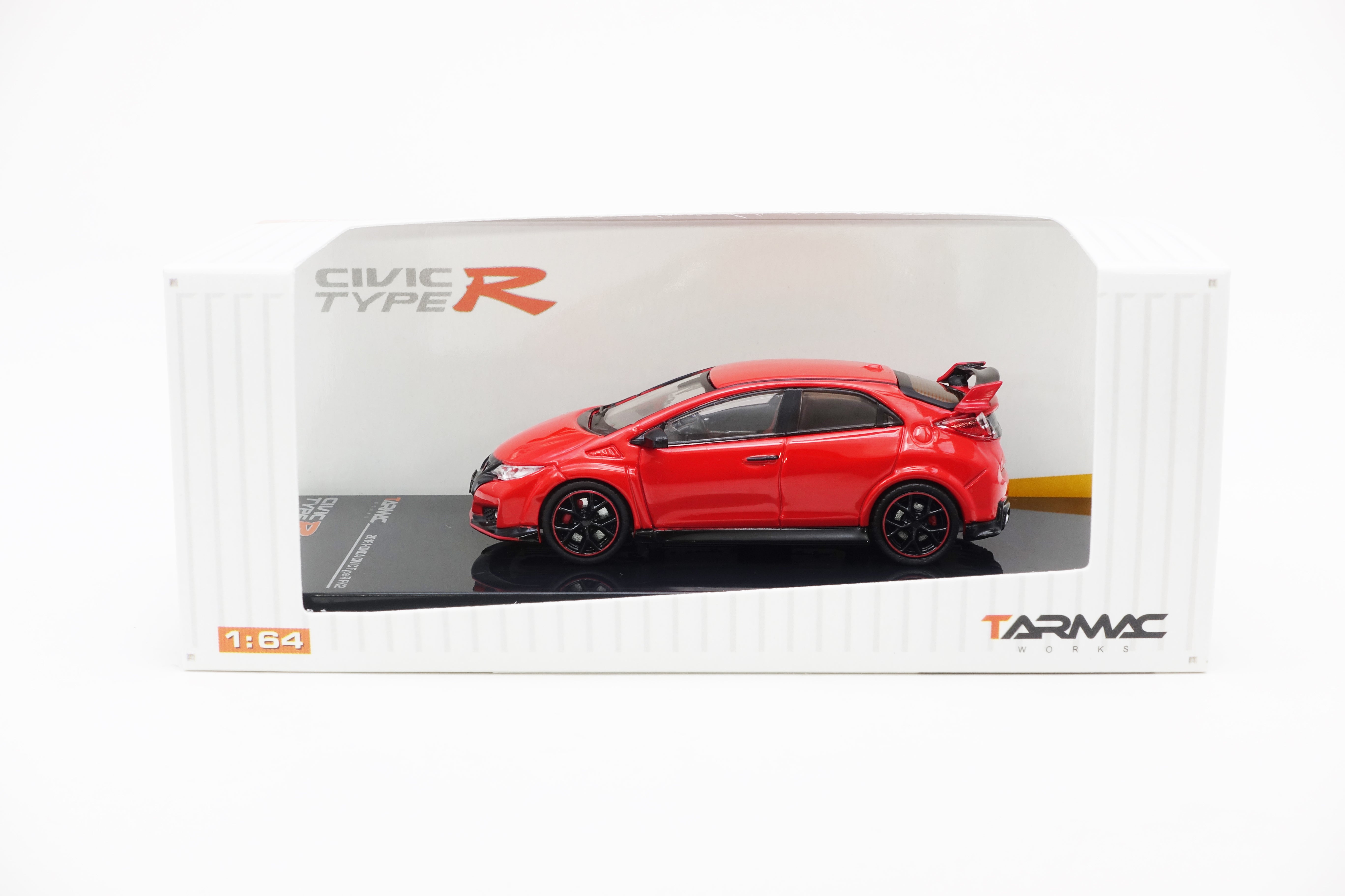 Tarmac Works 1/64 Scale Honda Civic Type R (FK2) Diecast Model Car - Milano Red - ROAD64 - Perfect for Collectors, Display, and Racing Enthusiasts