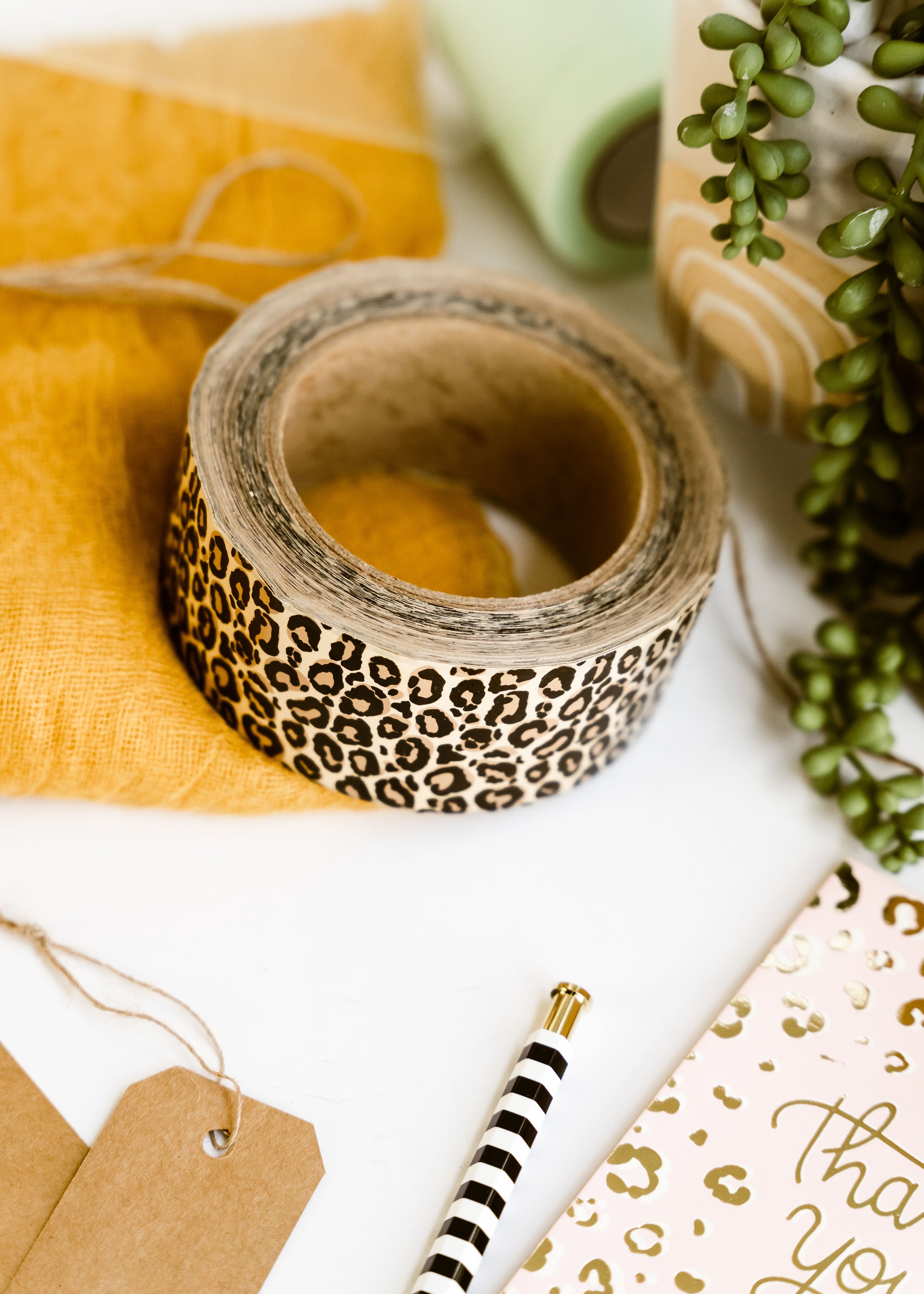 Leopard Print Packaging Tape - Self-Adhesive, Waterproof, Strong Hold for Shipping Boxes, Gifts, and DIY Crafts | Perfect for Ecommerce, Home, and Office Use