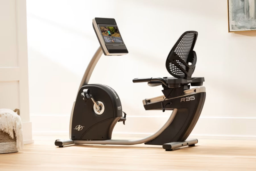 NordicTrack Commercial R35 Recumbent Exercise Bike - Indoor Cycling Bike for Home Gym, Low-Impact Cardio Workout for Seniors & Rehabilitation - Perfect for Small Spaces & Apartment Fitness