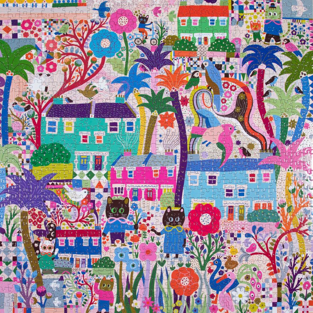eeBoo 1000 Piece Jigsaw Puzzle - Cats Around Town - Fun Family Activity & Home Decor for Puzzle Lovers