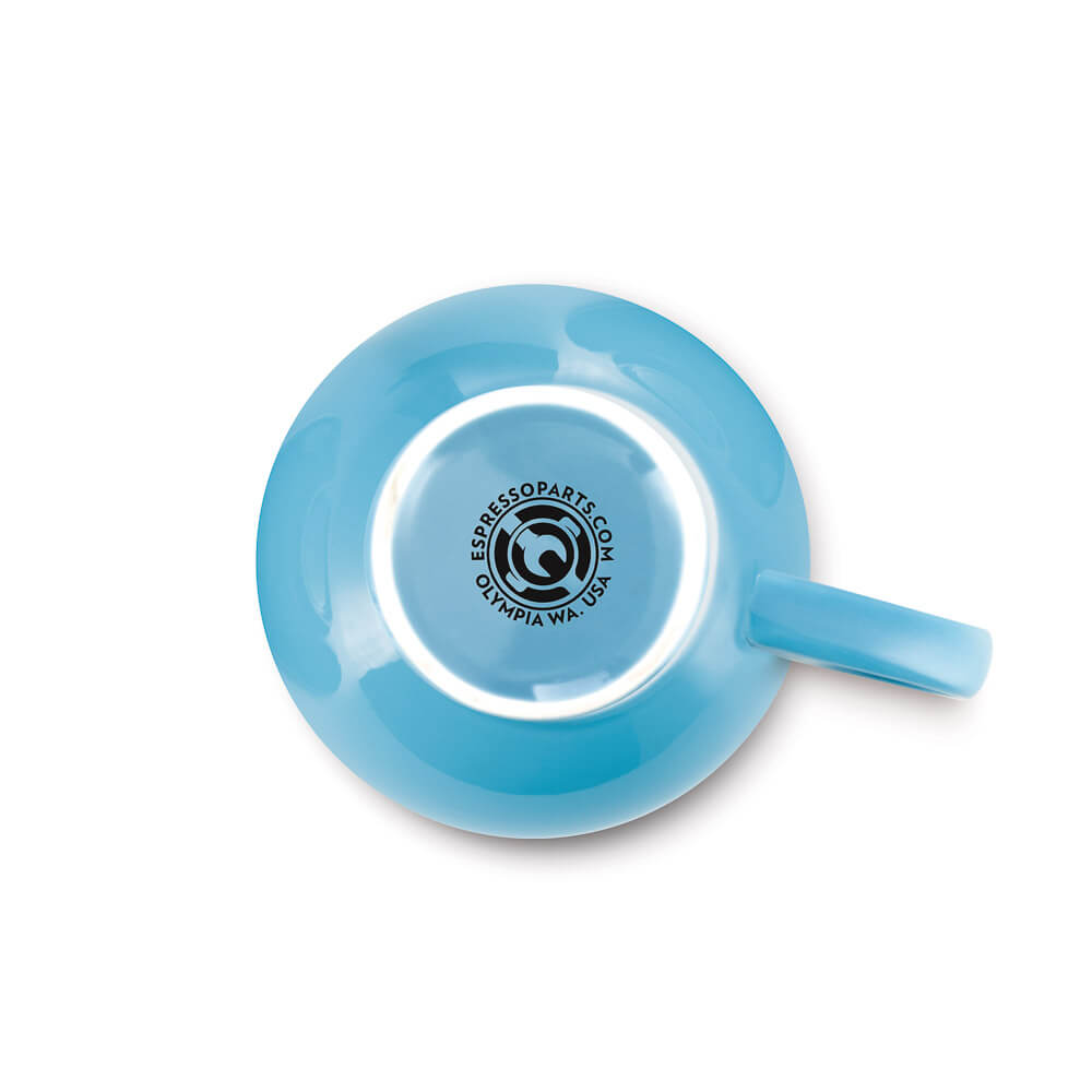Premium Porcelain Latte Cup & Saucer Set - 8oz/252ml Espresso Coffee Cup with Elegant Blue Design - Perfect for Home, Café, and Restaurant Use