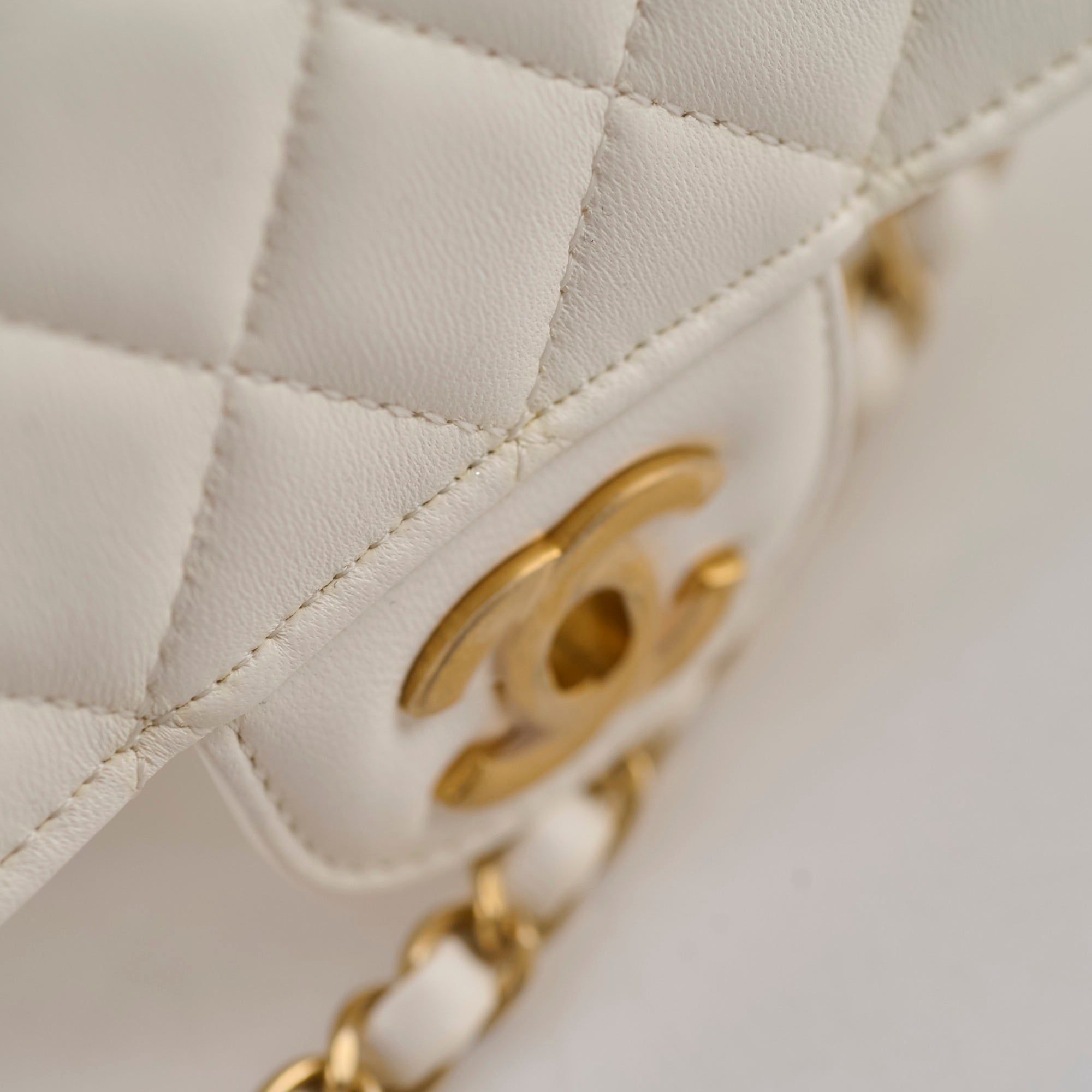 Chanel Mini Rectangle Top Handle Bag - Genuine Lambskin Leather with Microchip - Perfect for Evening Parties, Date Nights & Luxury Gift Giving