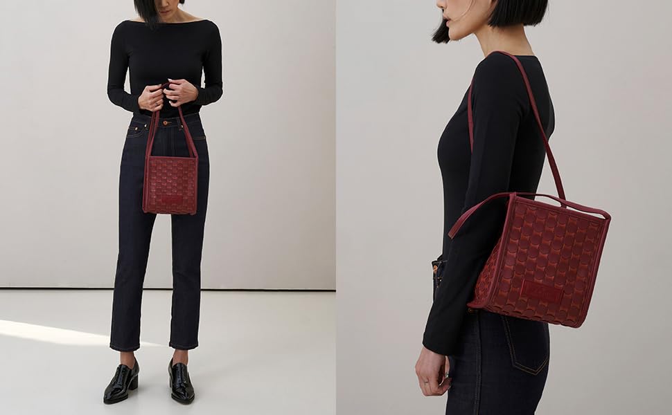 KWANI 0917 Handmade Woven Tote Bag for Women - Stylish Work & Office Shoulder Bag - Perfect for Business, Commuting & Shopping