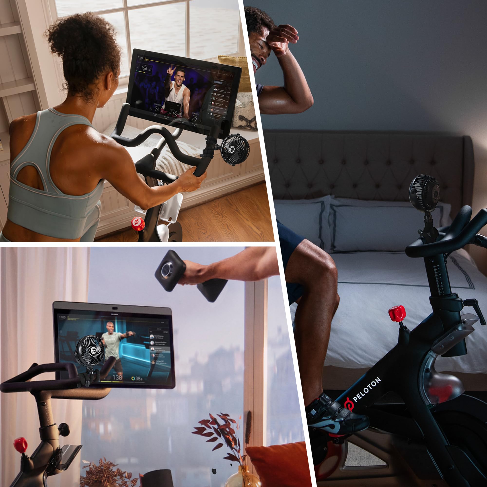 Rechargeable Clip on Fan for Treadmill & Exercise Bike - Portable Cooling Fan with Adjustable Angle for Home Gym, Office, or Outdoor Workouts