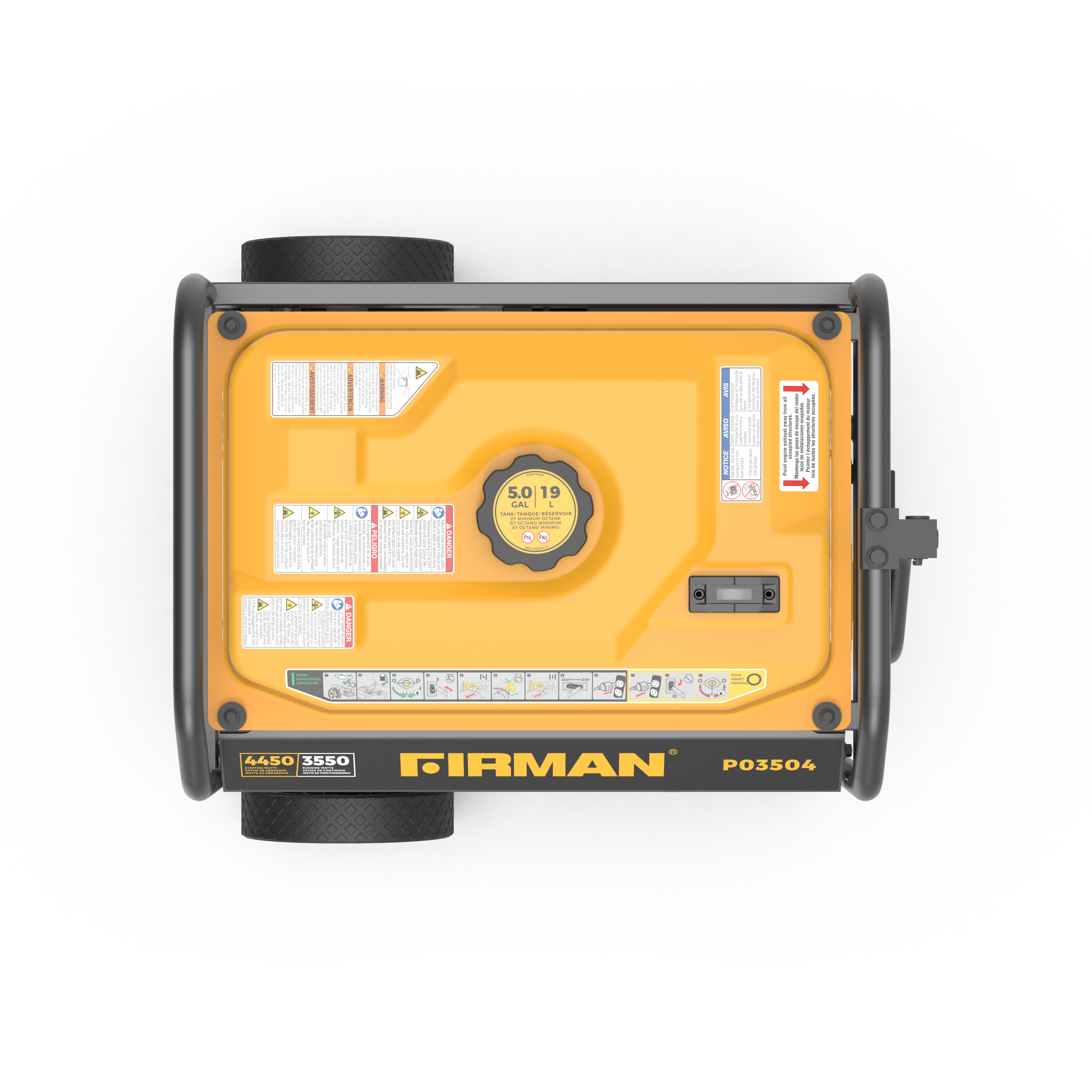 Refurbished 4450W Portable Gas Generator with Recoil Start & CO Alert - 120V Power for Camping, Emergencies & Outdoor Events
