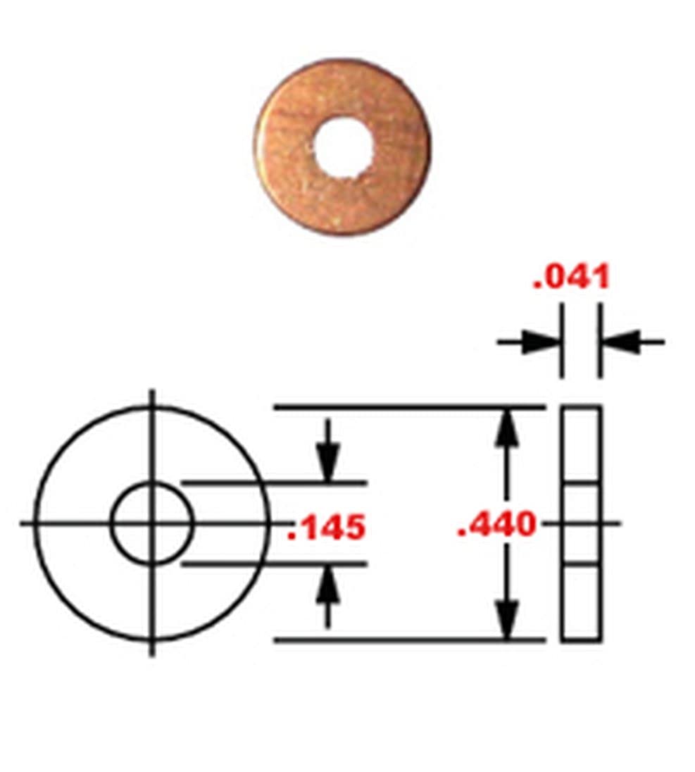 #9 Solid Copper Burr Washer for #9 Belt Rivets (.145