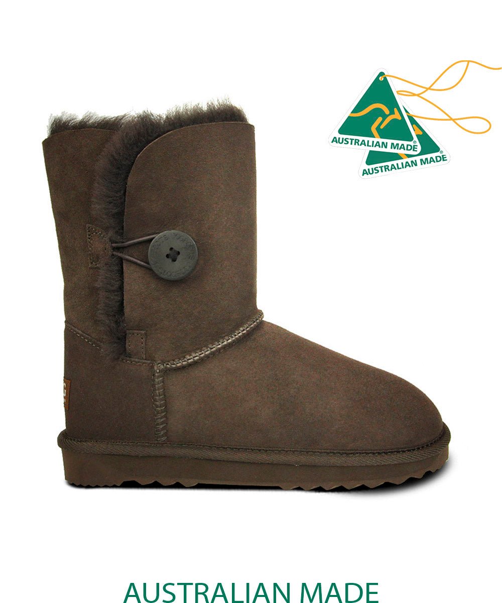 Women's UGG Premium Short Button Boots - Warm Winter Snow Boots for Women | Cozy & Stylish Ankle Boots for Cold Weather, Outdoor Activities & Casual Wear