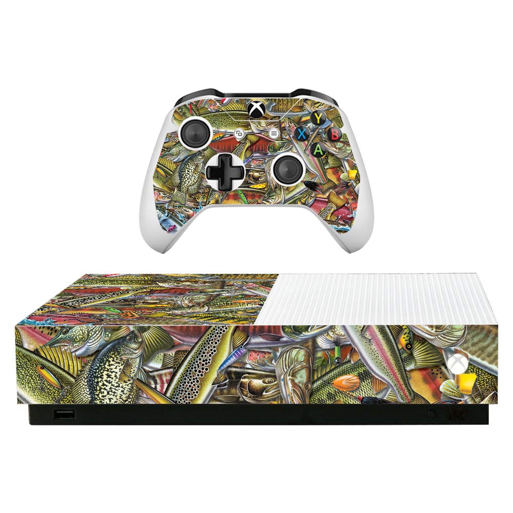 MightySkins Vinyl Skin Wrap for Microsoft Xbox One S All-Digital Edition - Fish Puzzle Design | Protective & Durable Decal Cover | Easy to Apply & Remove | Made in USA | Perfect for Gaming Setups & Personalization
