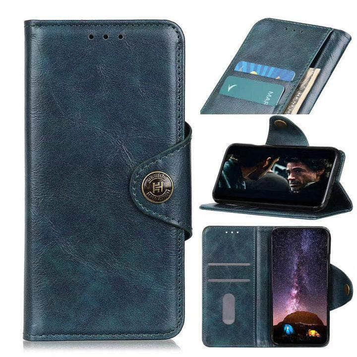 Premium Leather Wallet Card Holder for iPhone 12 Pro Max & Mini - Slim RFID Blocking Phone Case with 3 Card Slots | Perfect for Everyday Use, Travel & Contactless Payments