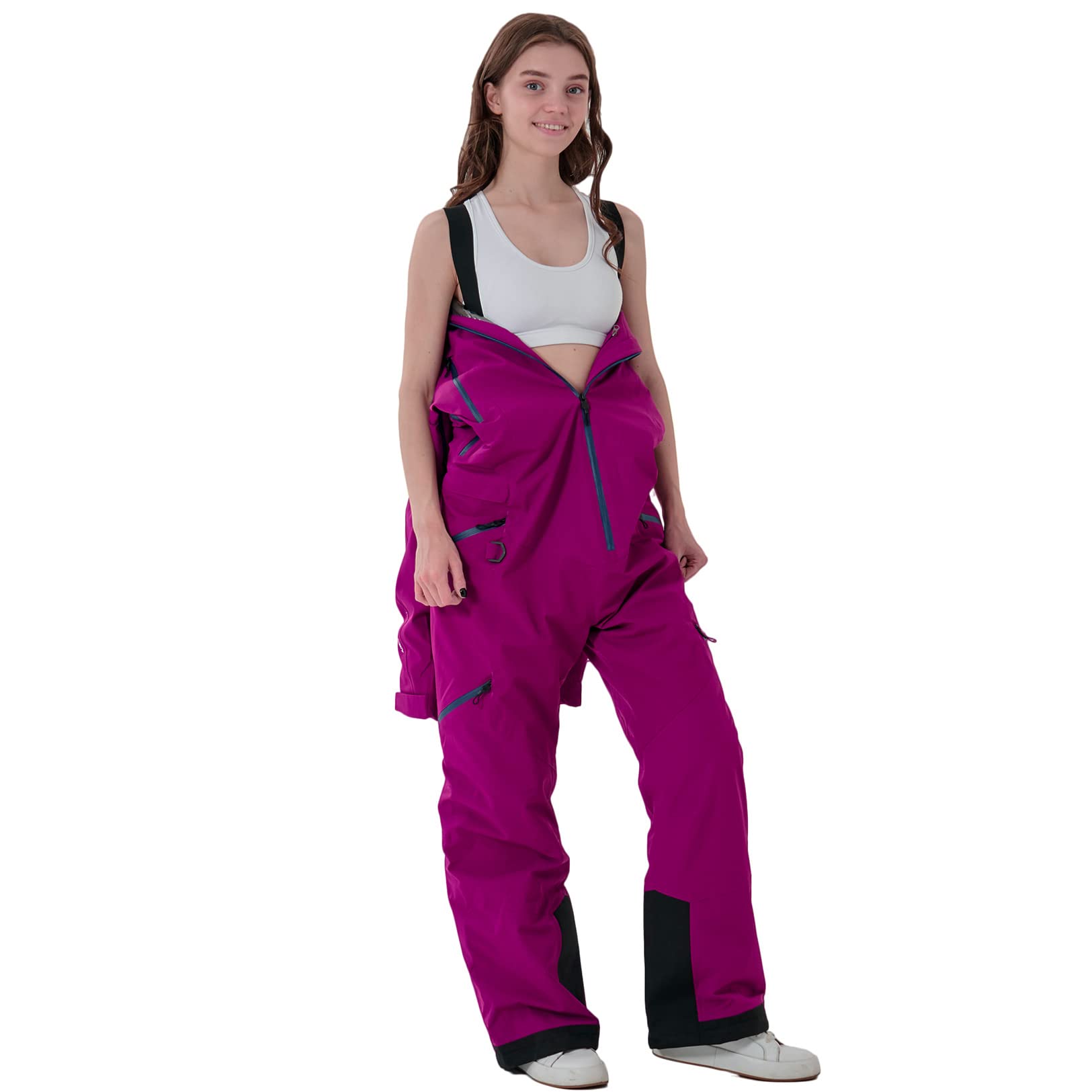 Women's One Piece Ski Suit - Windproof & Waterproof Snowsuit with Detachable Hood - Warm & Breathable for Snowboarding, Skiing & Winter Sports - Perfect for Snow Resorts & Cold Weather Adventures