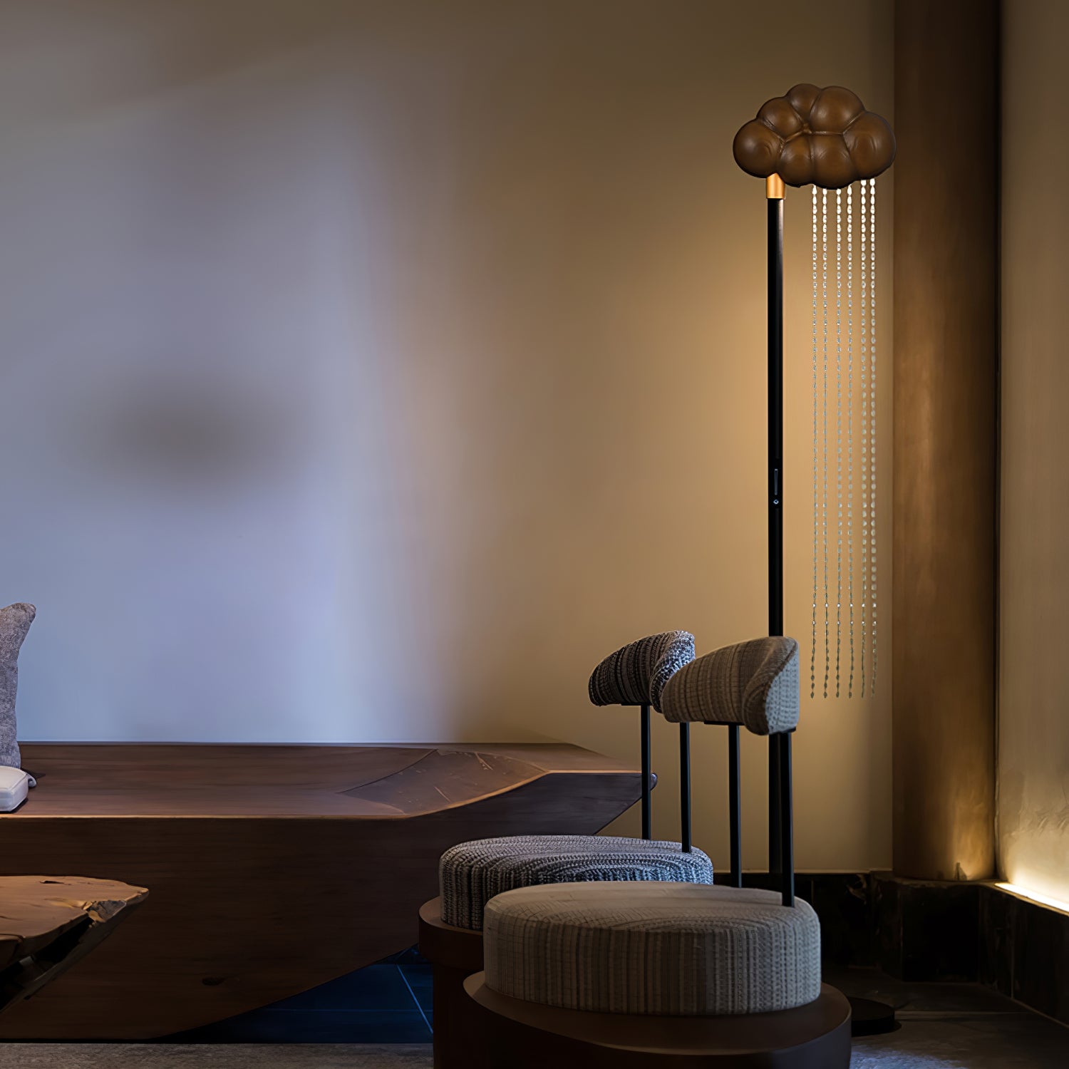 Modern Cloud and Rain Floor Lamp - Adjustable LED Standing Light for Living Room, Bedroom & Office - Soft Ambient Lighting for Relaxation & Decor