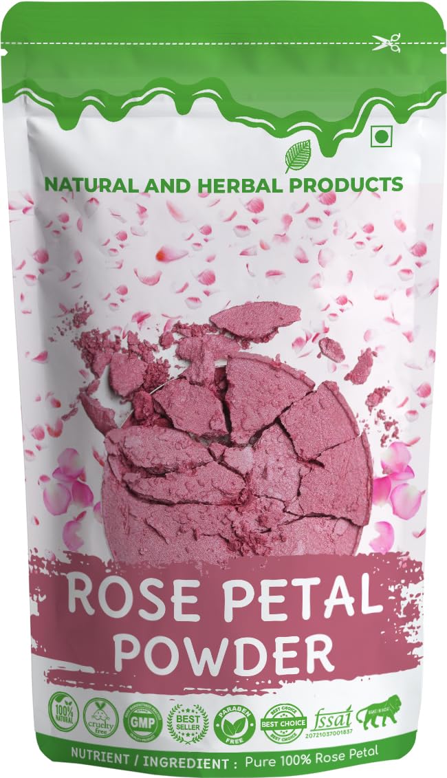 Organic Rose Petals Powder 100g - Premium Rose Powder for Face, Skin & Hair Care - Natural Face Mask for Glowing Skin & Brightening - Edible Rose Petal Powder for Whitening & Beauty - Perfect for DIY Skincare, Tea & Cooking