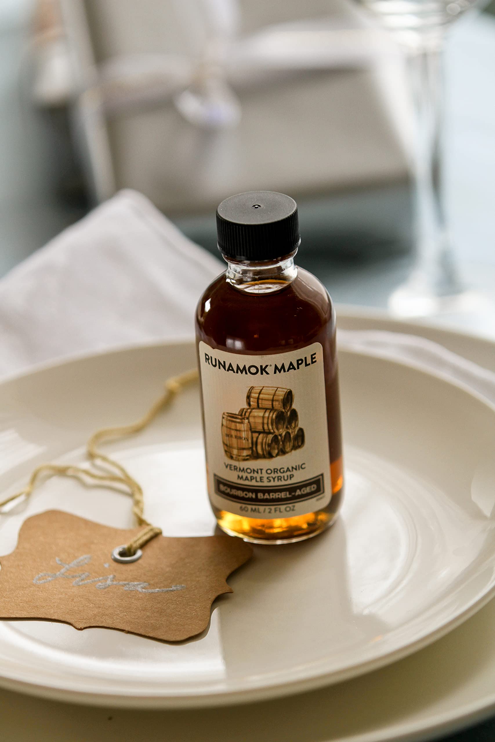 Premium Bourbon Barrel-Aged Maple Syrup Mini Bottles (2 Fl Oz/60ml) - 24-Pack for Wedding Favors, Stocking Stuffers & Gourmet Gifts | Pure Vermont Maple Syrup Sampler | Perfect for Pancakes, Cocktails & Dessert Toppings