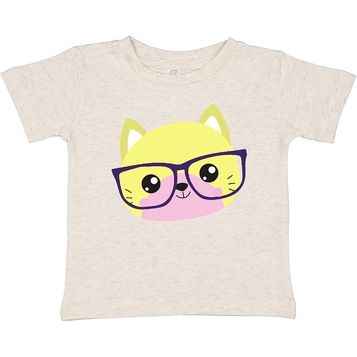 Inktastic Hipster Cat with Glasses - Cute Kitten Graphic Baby T-Shirt for Boys & Girls - Perfect for Playdates, Birthdays & Casual Outfits