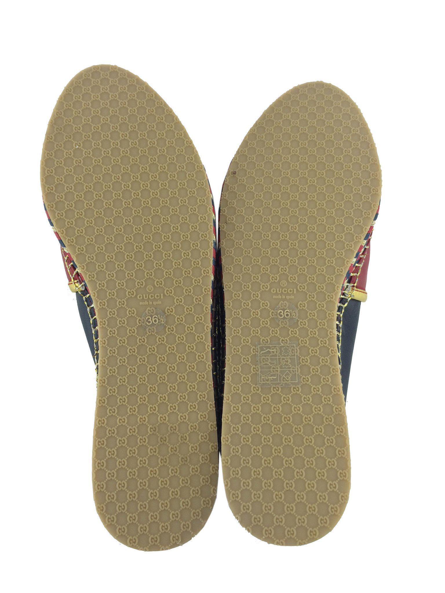 Gucci Pilar Leather Espadrille Flats for Women - Size 6.5 US - New Authentic Designer Shoes - Perfect for Casual Outings & Summer Weddings