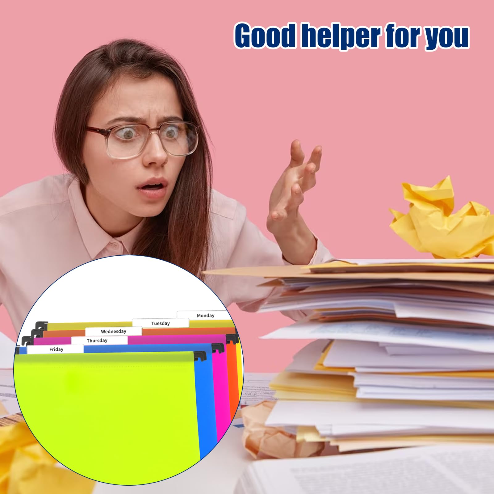 100Pcs 3.5 Inch Clear Plastic Hanging File Folder Tabs - Insertable Index Tabs for Office Organizers, School Supplies & Document Filing - Perfect for Back to School, Home Office & File Cabinet Organization