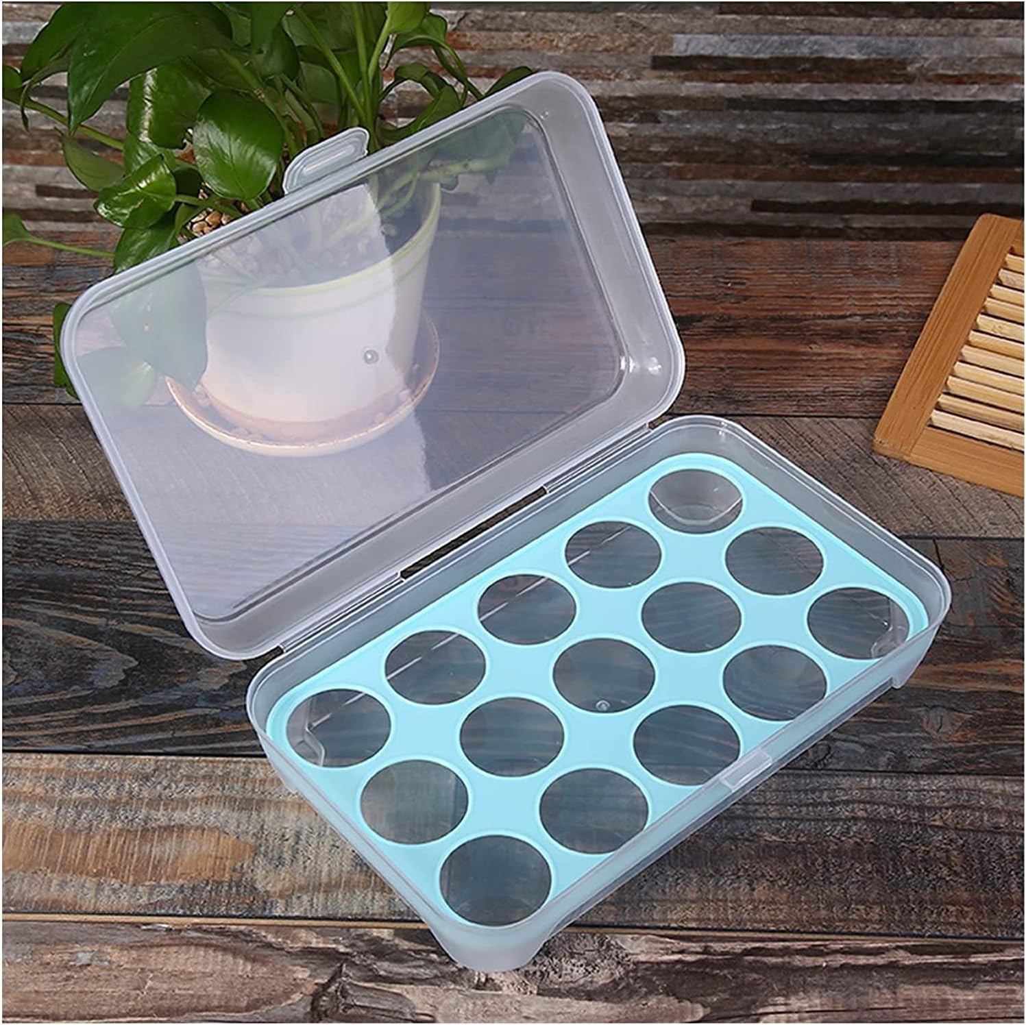 EARTHCONE Reusable Egg Storage Container - 15 Egg Capacity Refrigerator Organizer, Single Layer Egg Tray for Kitchen & Fridge - Perfect for Farm Fresh Eggs, Camping & Meal Prep (1 Pack)