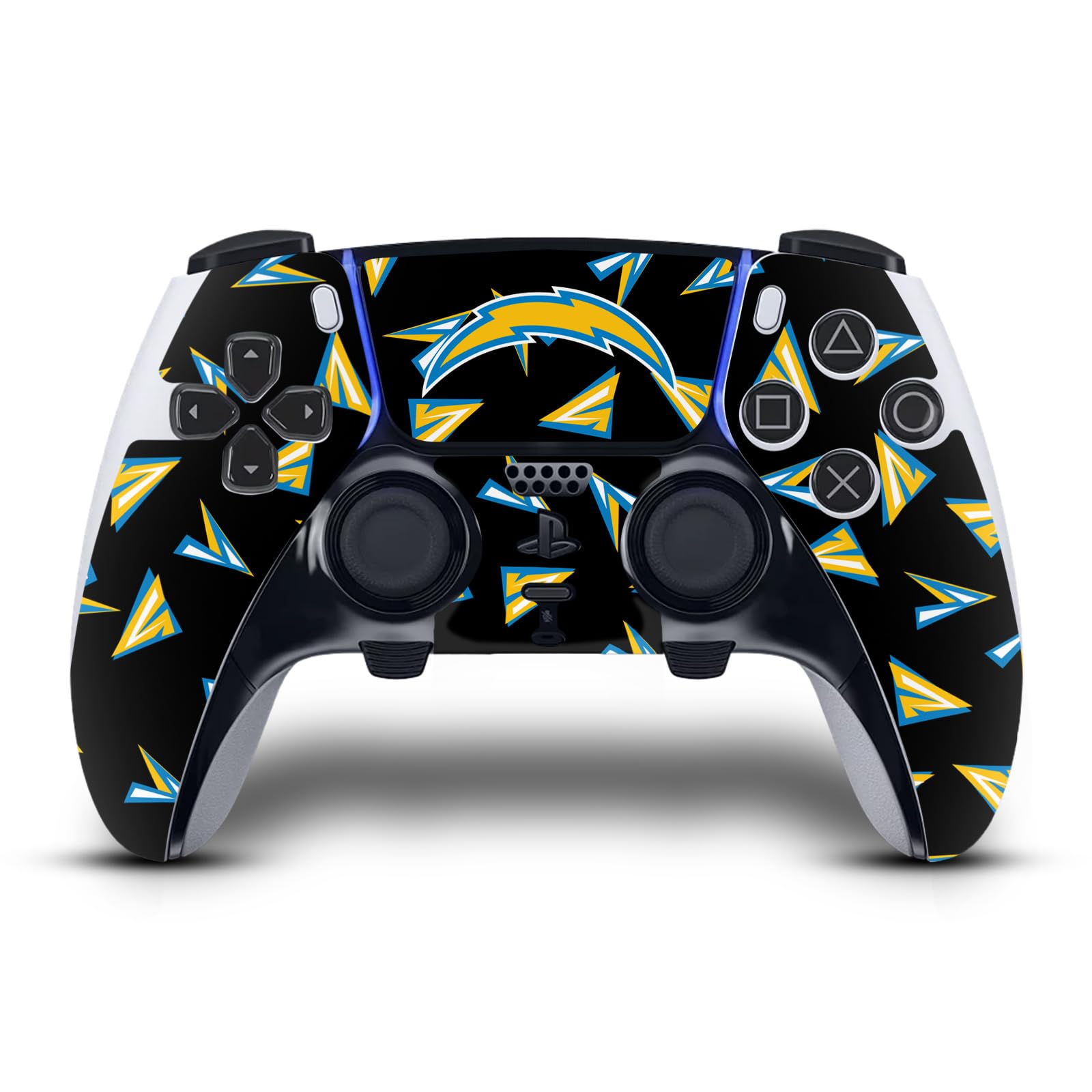 Official NFL LA Chargers PS5 Controller Skin - Geometric Vinyl Sticker for Gaming