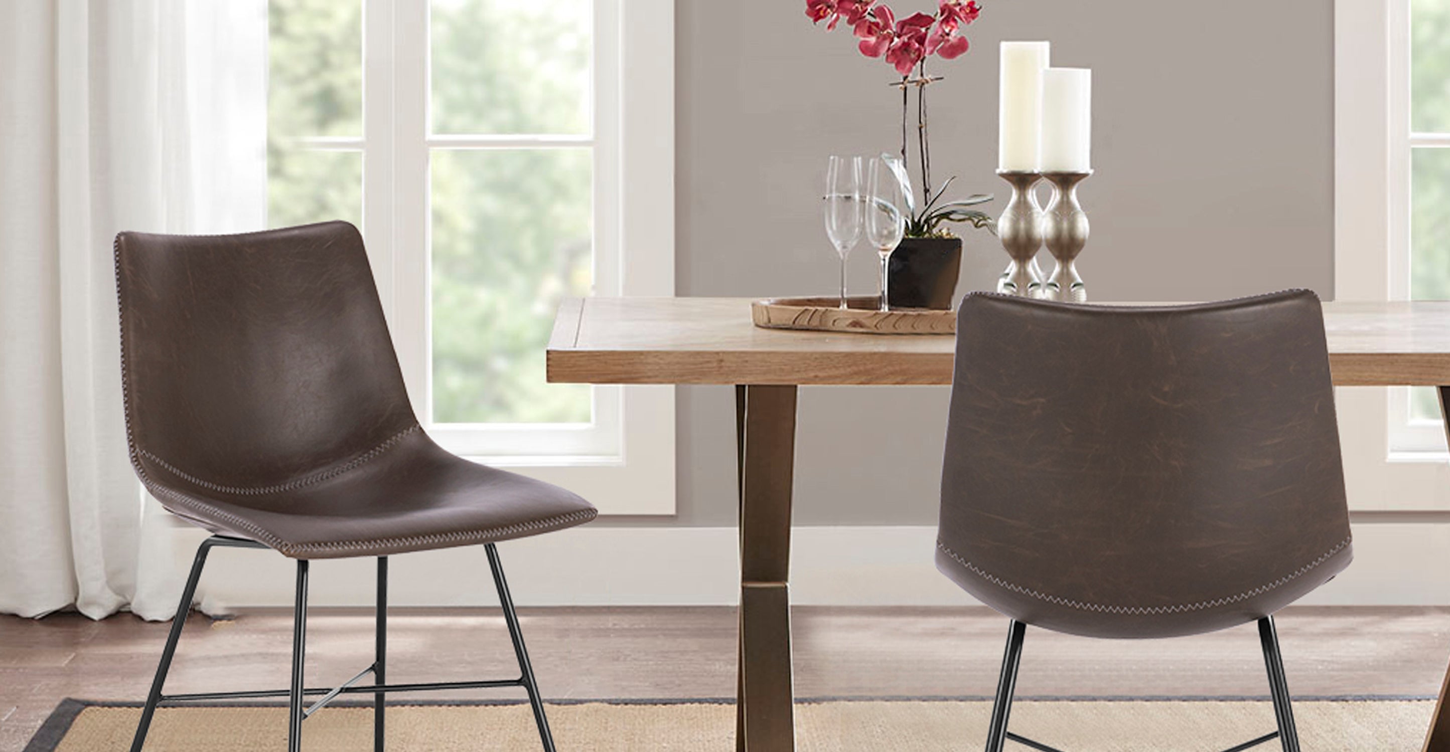 Paxton Modern Dining Chair - Sturdy Wooden Kitchen Chairs Set of 2, Comfortable Upholstered Seat - Perfect for Dining Room, Kitchen, Breakfast Nook & Small Spaces
