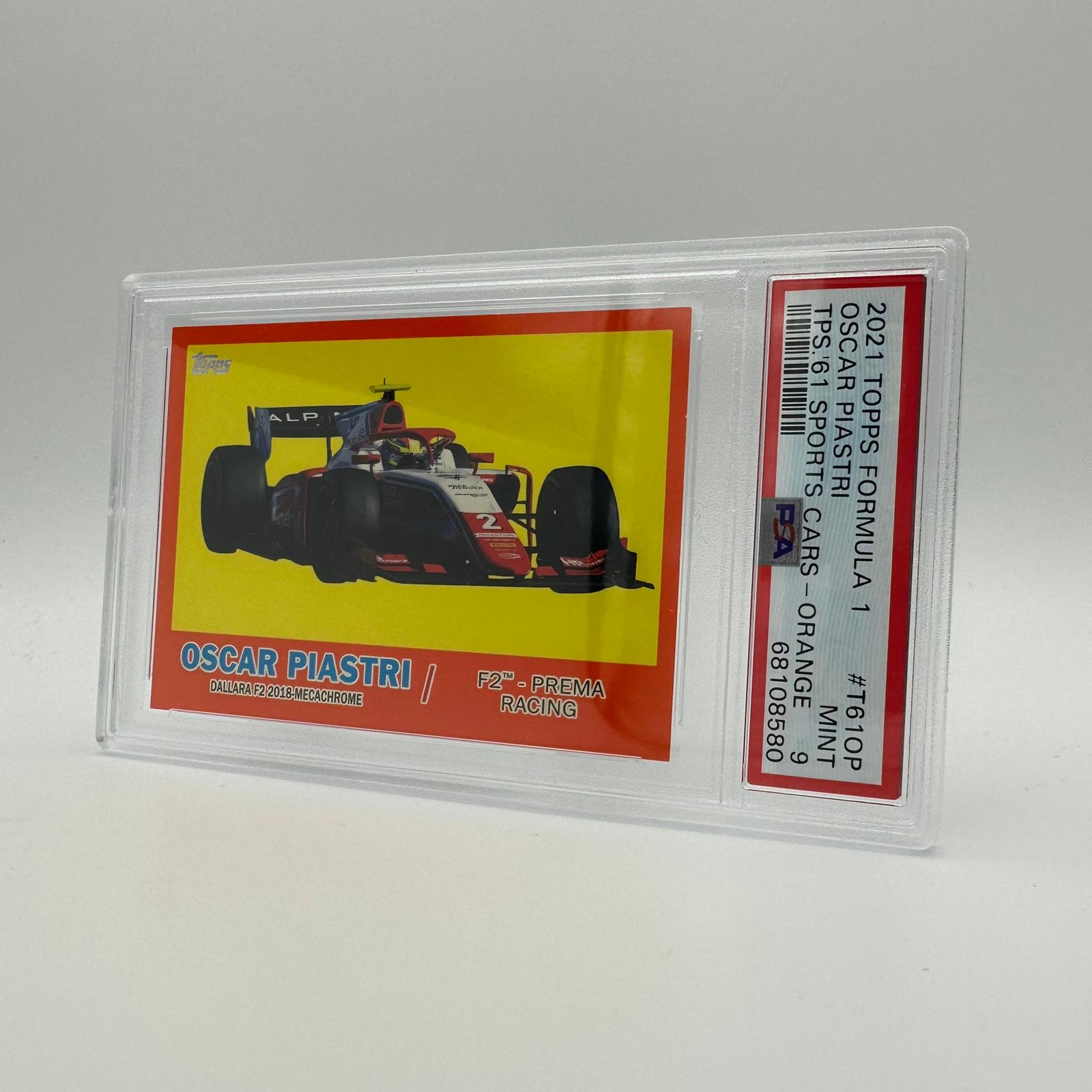 PSA 9 Oscar Piastri 1961 Sports Cars Topps Flagship Orange #T61OP - Rare 20/25 Graded Trading Card for Collectors & Sports Memorabilia Enthusiasts | Perfect for Display, Investment & Card Collections