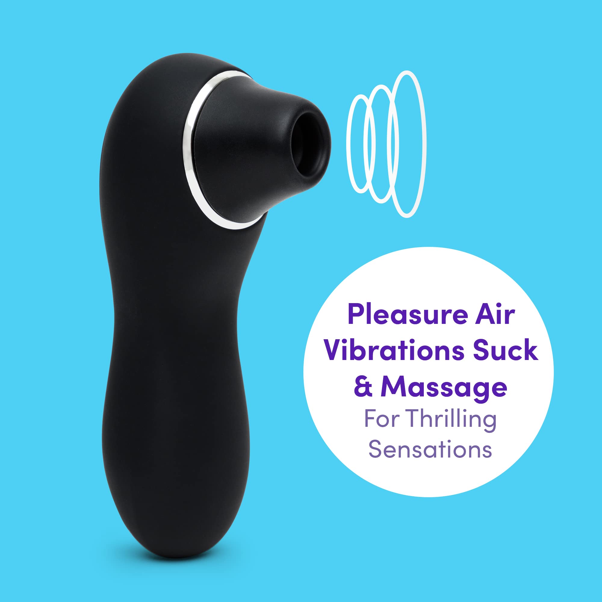 Lovehoney Thrill Clitoral Sucking Toy - 6 Speed Waterproof Clit Stimulator for Women & Couples - Rechargeable Silicone Sucker Vibrator - Perfect for Solo Play & Couples Intimacy - Black