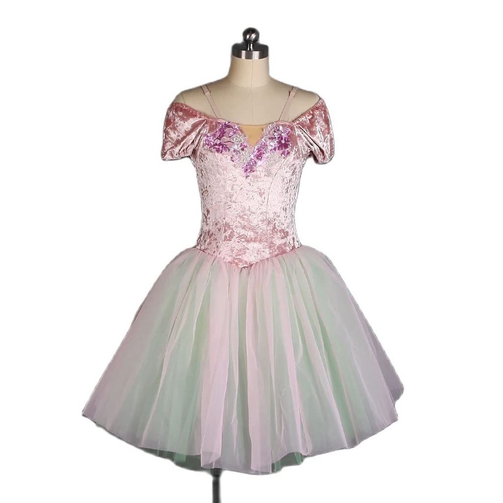 Pink Velvet Bodice Ballet Dance Dress for Women - XXL Size Elegant Ballet Costume for Stage Performances, Recitals, and Dance Shows