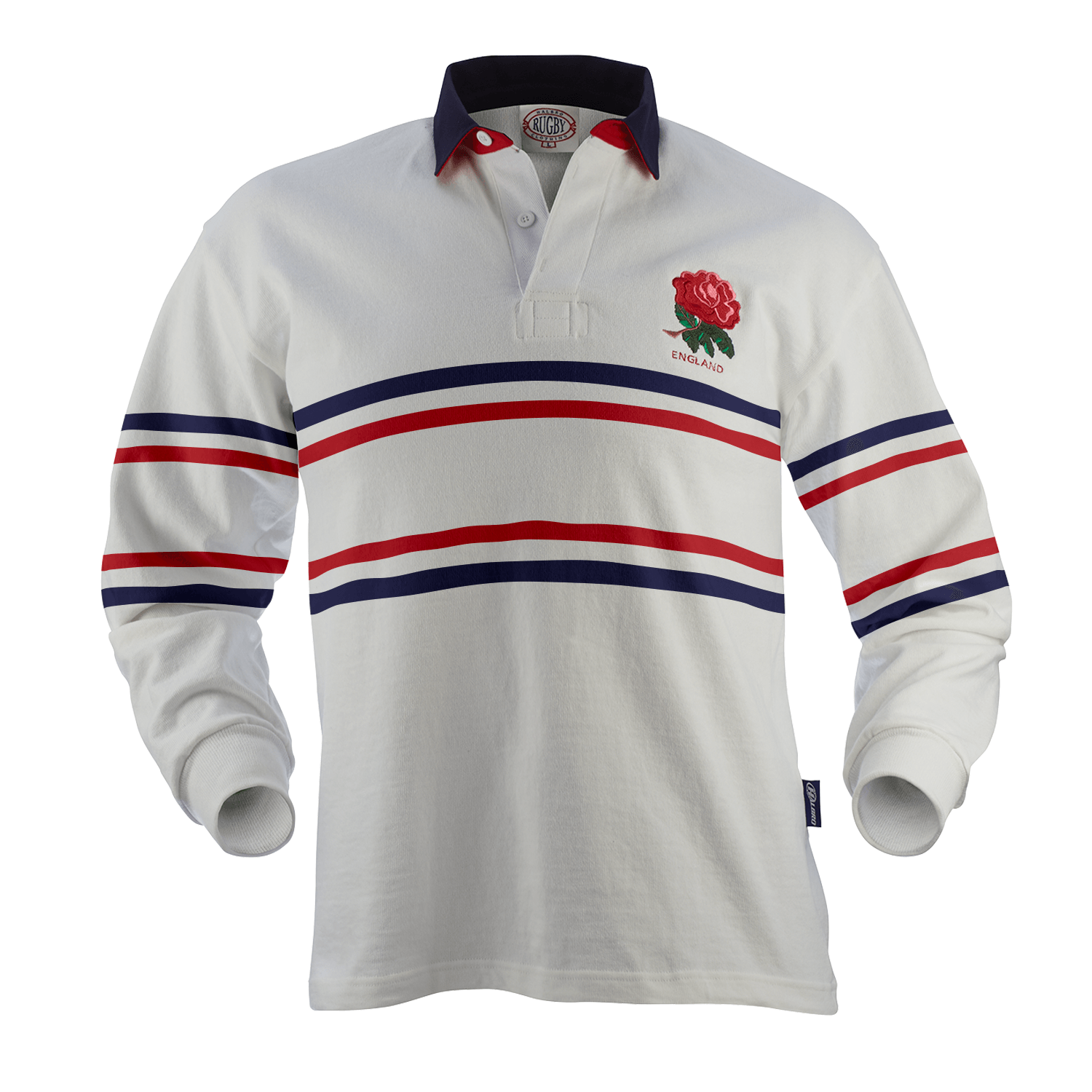 England Split Stripe Rugby Jersey - Authentic Vintage Style Rugby Shirt for Men - Perfect for Match Day, Sports Events & Casual Wear