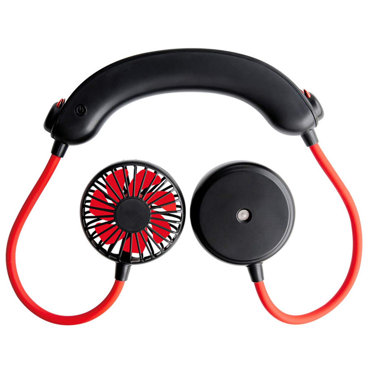 Owlike Hands Free Neck Fan - USB Rechargeable Wearable Neckband Fan with 3 Speed Adjustable, Lightweight & Portable for Outdoor, Sports, Office & Indoor Use (Black) - Perfect for Hiking, Working, Traveling & Summer Cooling
